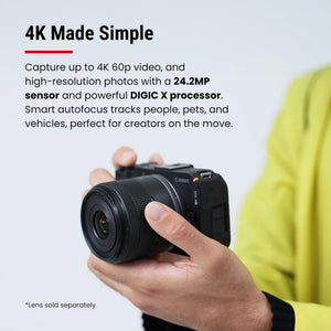 Canon EOS R50 V Mirrorless Camera Body Only - APS-C Digital Camera, Flip Screen 4K Video, Interchangeable Lens Camera for Vlogging, Content Creation, Streaming, Filming, Podcasts, TikTok