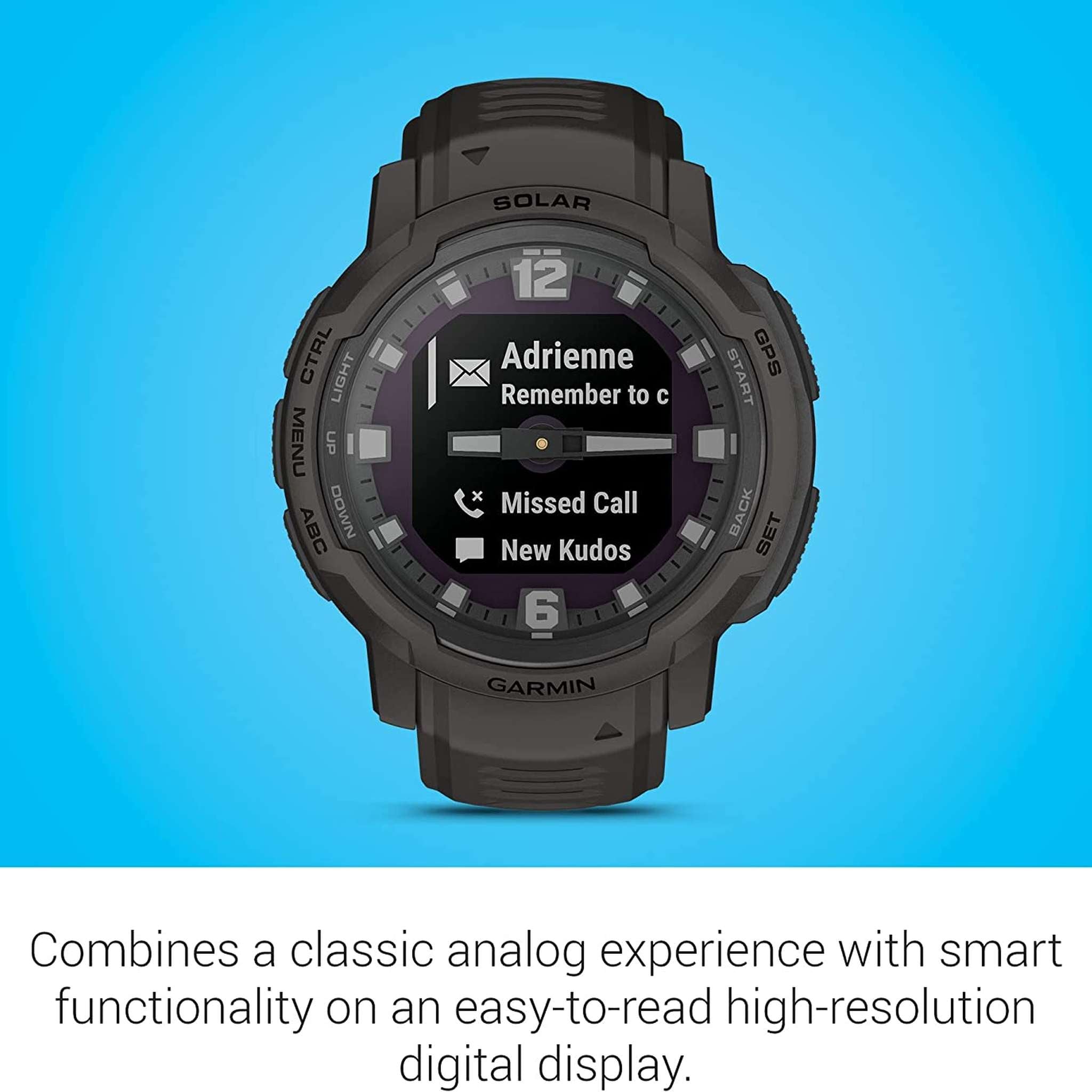 Garmin Instinct Crossover Solar Smartwatch with Standard Accessories Garmin