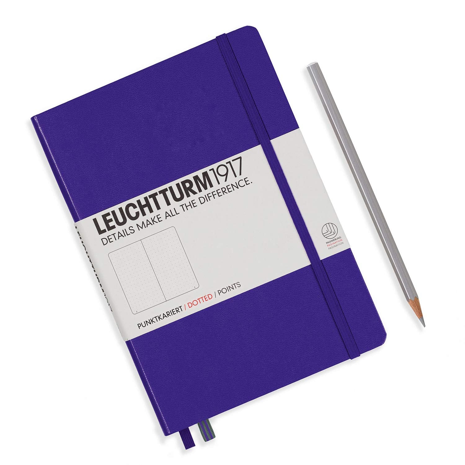 Leuchtturm1917 Medium A5 Dotted Hardcover Notebook Purple - 249 Numbered Pages