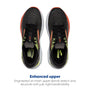 Brooks Men’s Ghost 16 Neutral Running Shoe - Black/Mandarin Red/Green - 8 Medium