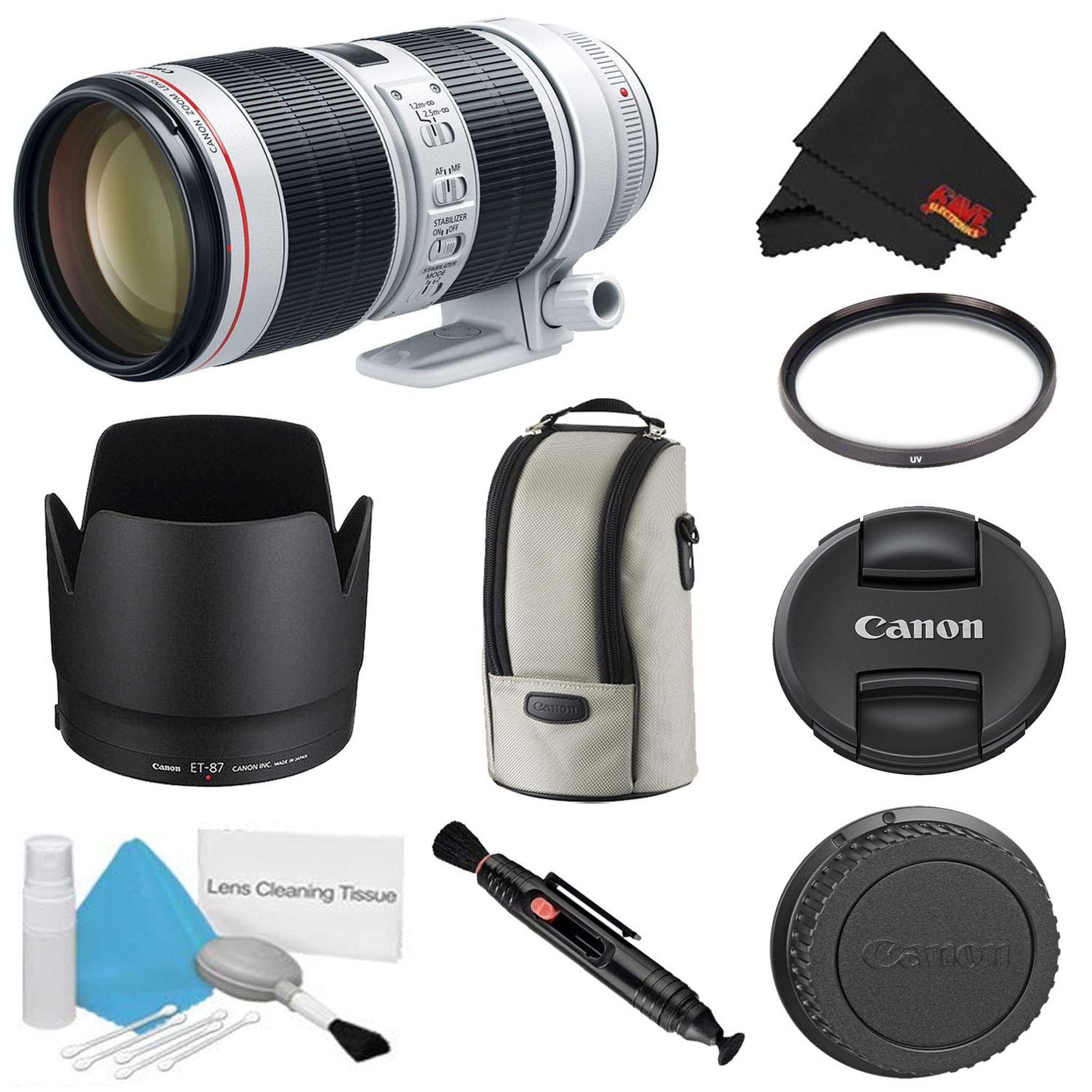 Canon EF 70-200mm f/2.8L is III USM Lens Bundle w/UV Filter International Model