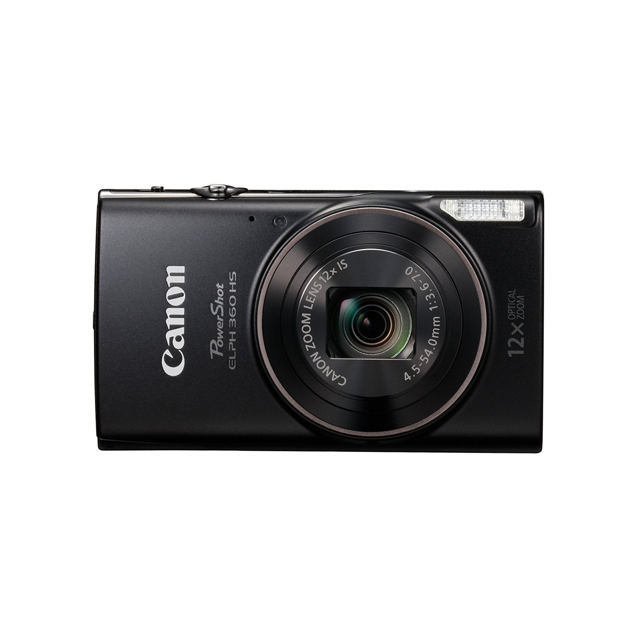 Canon PowerShot ELPH 360 HS Digital Camera + 64GB SD Memory Card Black - Used Canon