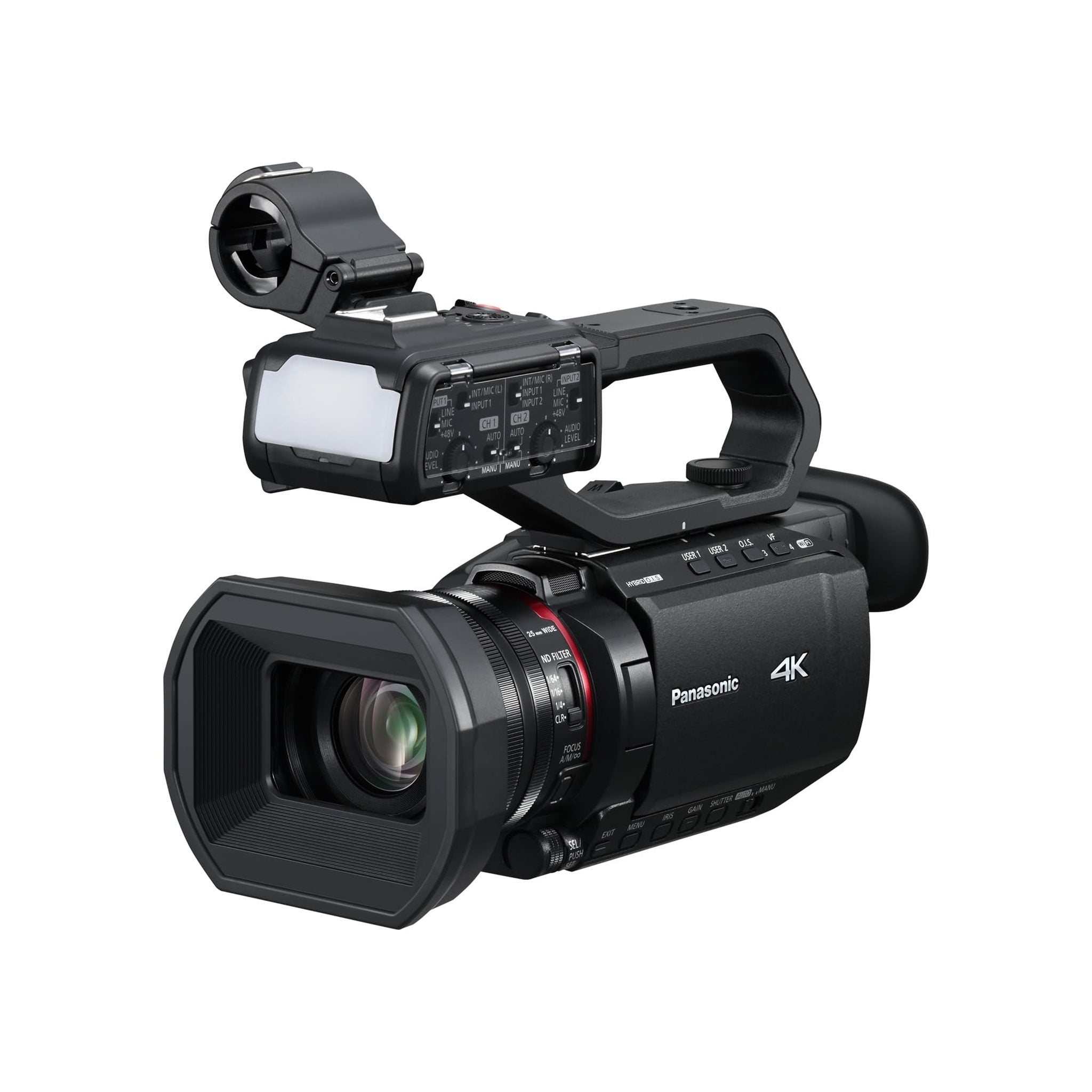 Panasonic X2100 4K Camcorder for Directors, Wide Angle Telephoto Lens with 24X Zoom, Hybrid O.I.S.,Lightweight Heat Dispersing Design, Detachable Handle - HC-X2100 Panasonic