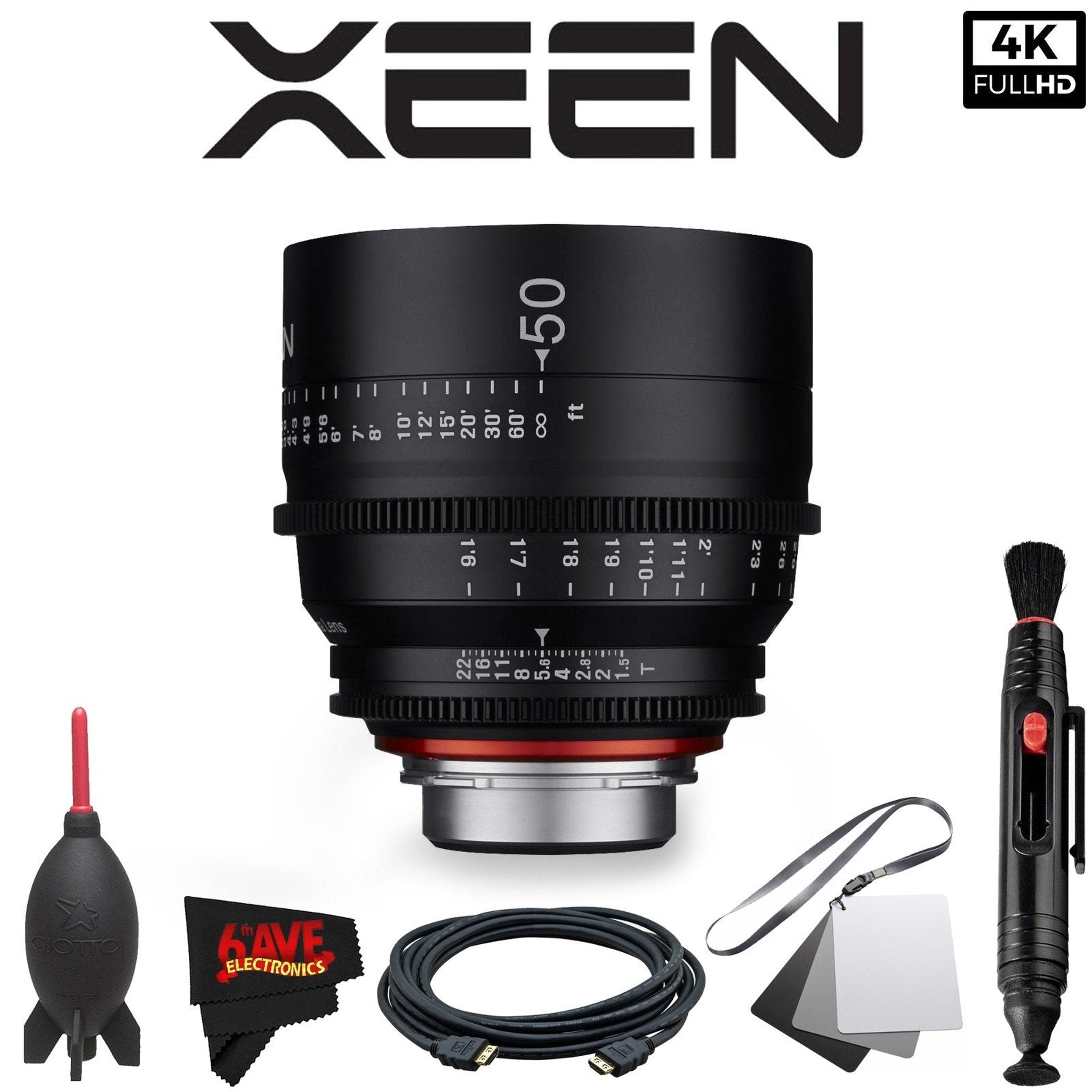 Rokinon Xeen 50mm T1.5 Lens for PL Mount with Professional Accessory Kit