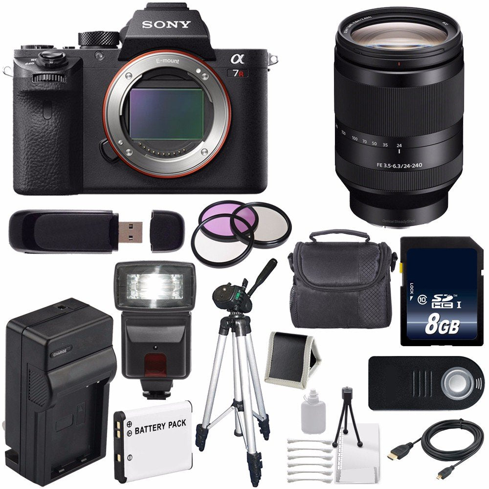 Sony Alpha a7R II Mirrorless Digital Camera International Model + Sony FE 24-240mm f/3.5-6.3 OSS Lens + 72mm 3 Piece F