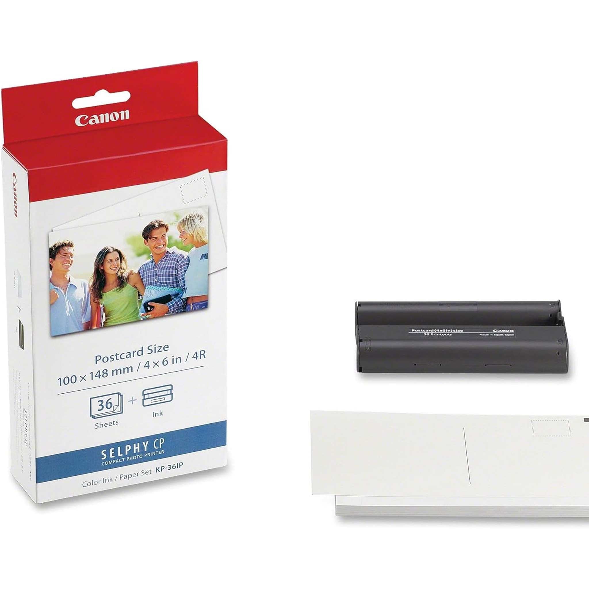 Canon SELPHY CP500 Color Ink/Paper Set OEM 36 Sheets KP-36IP 7737A001 International Model