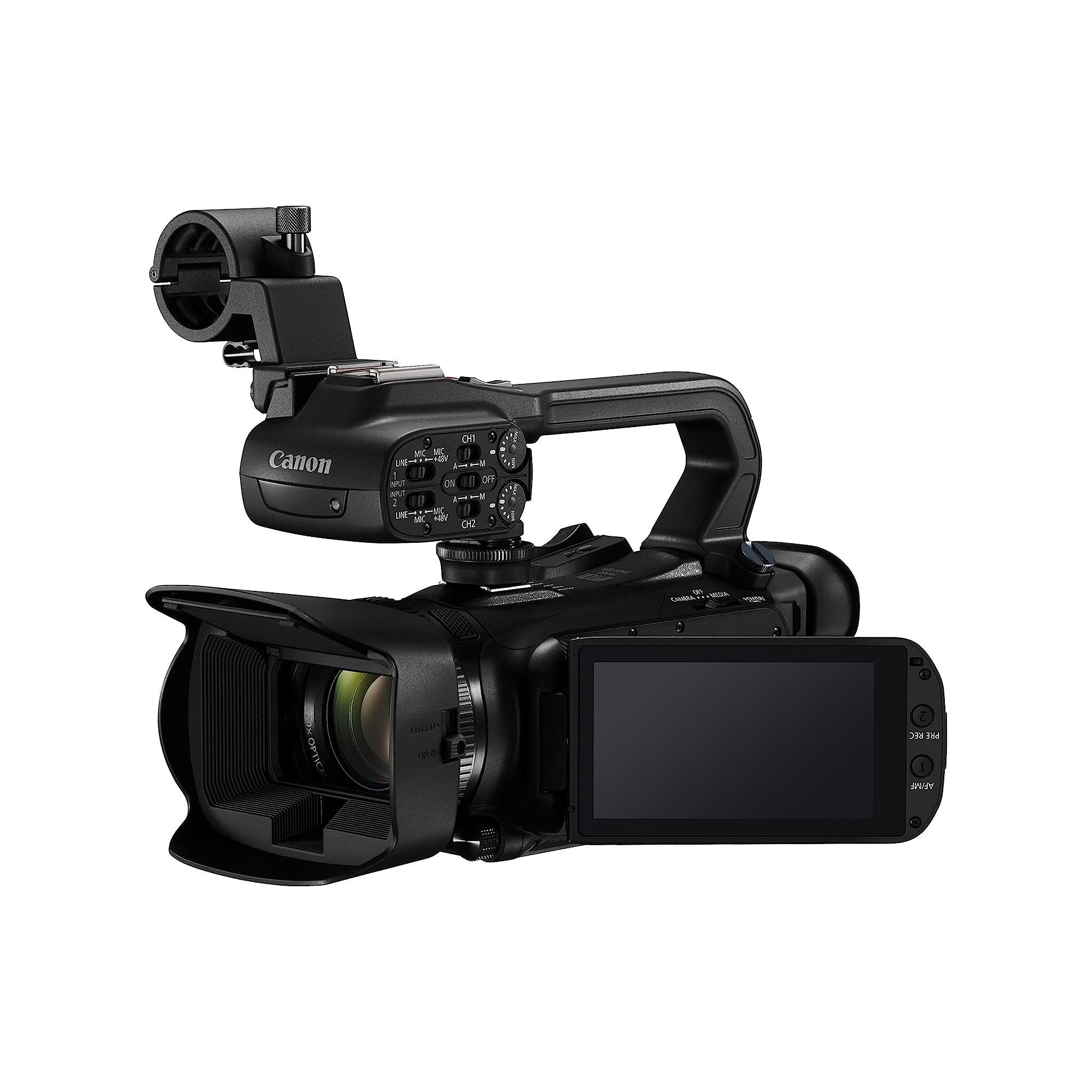 Canon XA65 Pro Camcorder 1/2.3" 4K UHD CMOS Sensor, 20x Optical Zoom, 800x Digital Zoom, Image Stabilization, 3G-SDI, HDMI, USB Live Streaming, Time Stamp On-Screen Display Recording, XLR Audio Inputs