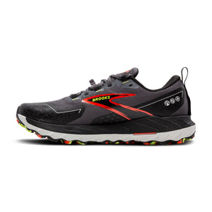 Brooks Men’s Cascadia 18 GTX Waterproof Mountain Trail Running Shoe - Blackened Pearl/Black/Tomato - 11.5 Medium