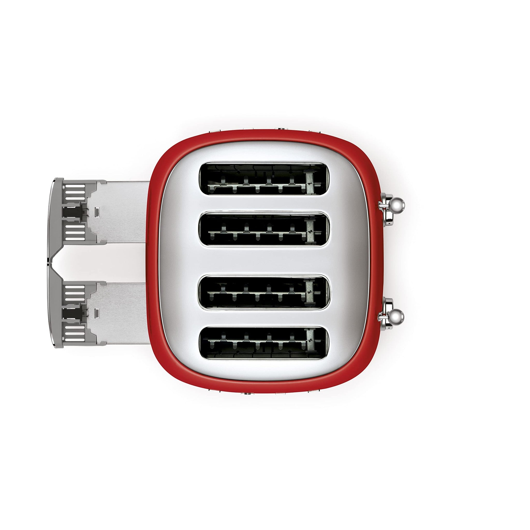 Smeg 50's Style Retro Aesthetic 4 Slice Toaster 6 Presets Extra Wide Slots Red TSF03RDUS