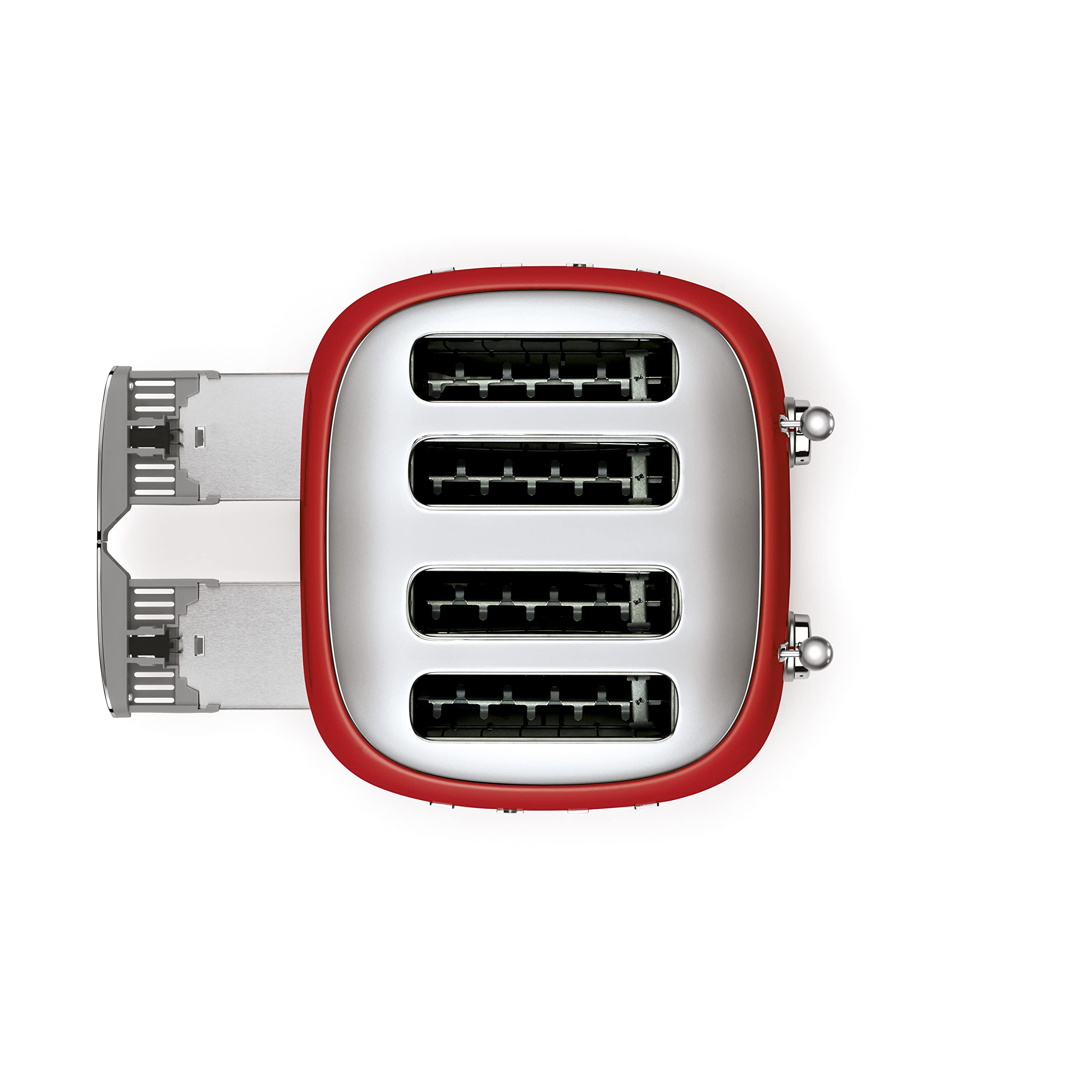 Smeg 50's Style Retro Aesthetic 4 Slice Toaster 6 Presets Extra Wide Slots Red TSF03RDUS