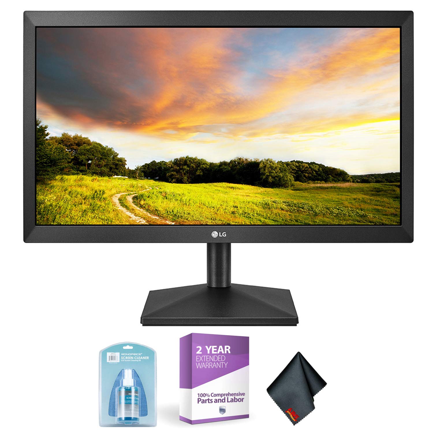 LG 20" Class Monitor + Cleaning Kit + 2 Year Extended Warranty