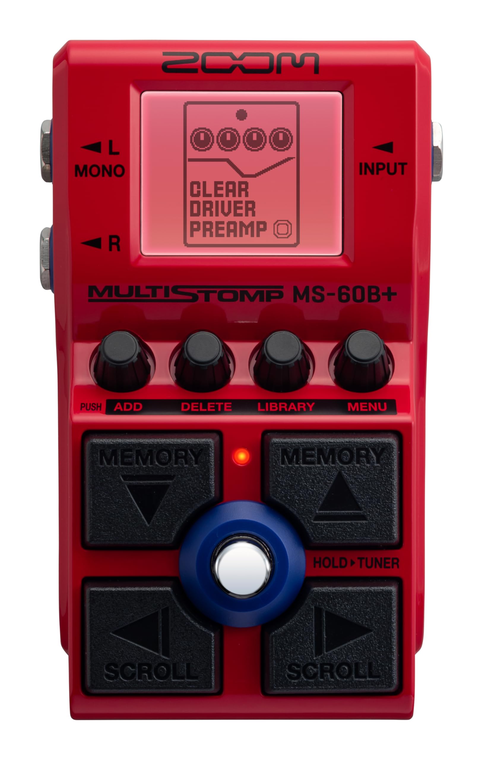 Zoom MS-60B+ MultiStomp Bass Effects Pedal with 95+ Effects Featuring Amp Models, Preamps, Chorus, Delays, Reverbs, Filters, Stereo Effects, Effect Chaining, Single Stompbox, Tuner, & Battery Powered