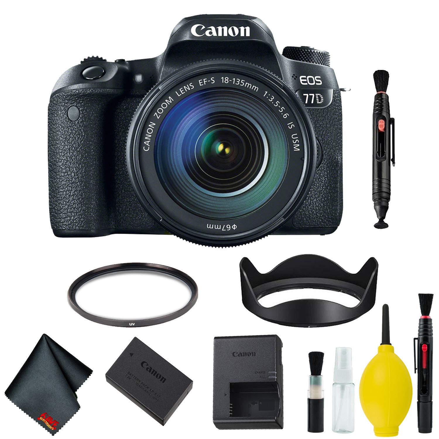 Canon EOS 77D DSLR Camera with 18-135mm USM Lens Basic Kit