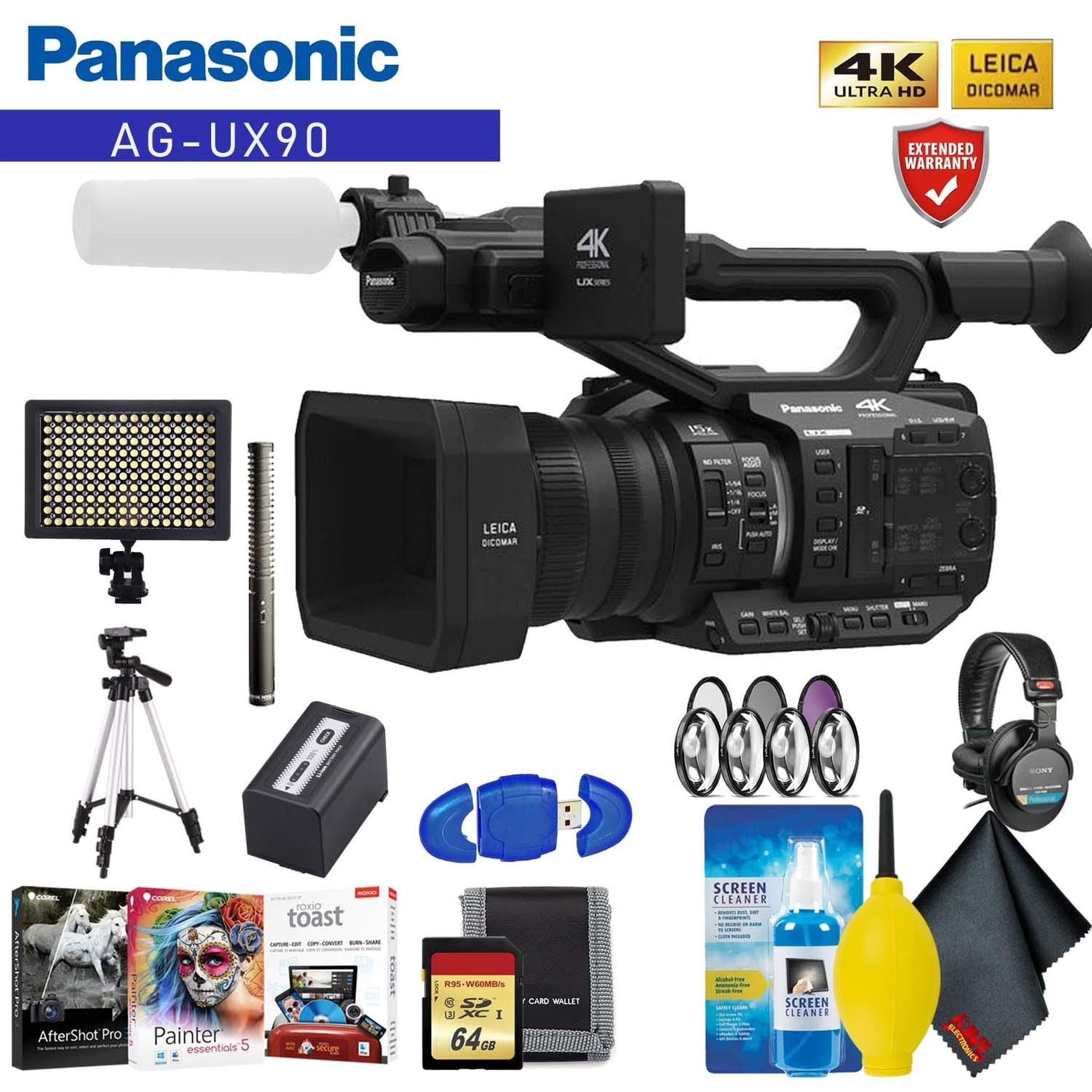 Panasonic AG-UX90 4K/HD Professional Camcorder Pro Accessory Kit