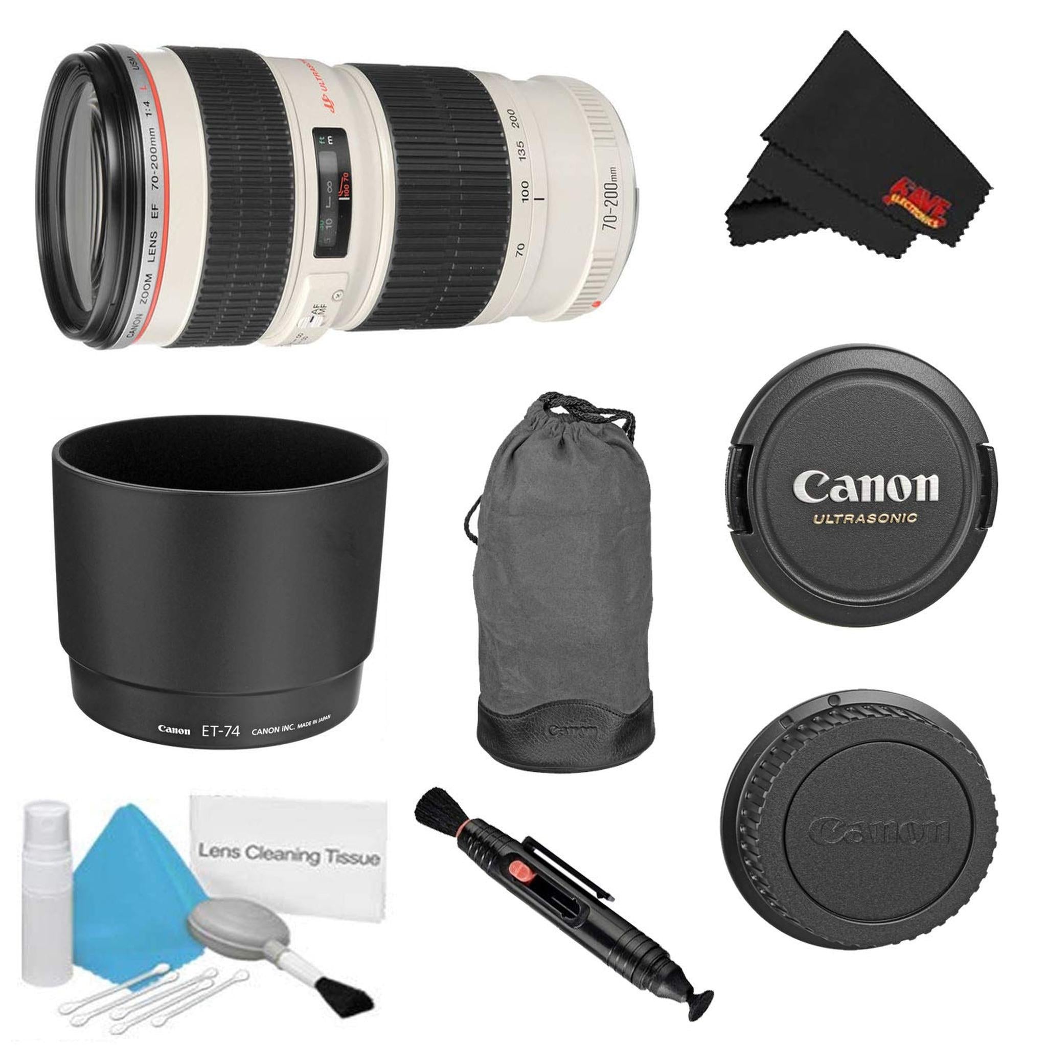 Canon EF 70-200mm f/4L USM Lens Bundle International Model Canon