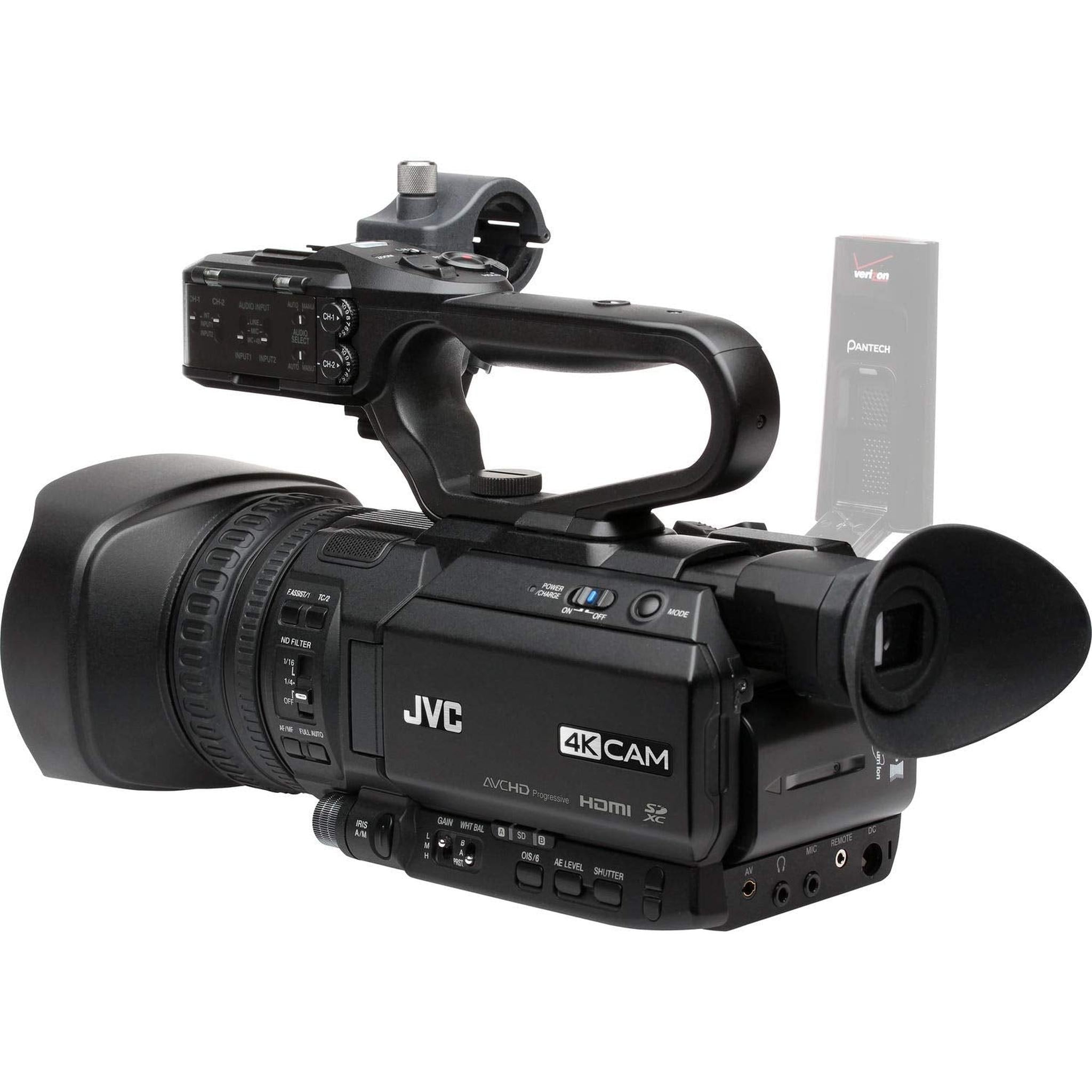 JVC UHD 4K Streaming Camcorder with Built-in Lower-Thirds Graphics + Memory Card Kit + Cleaning Kit