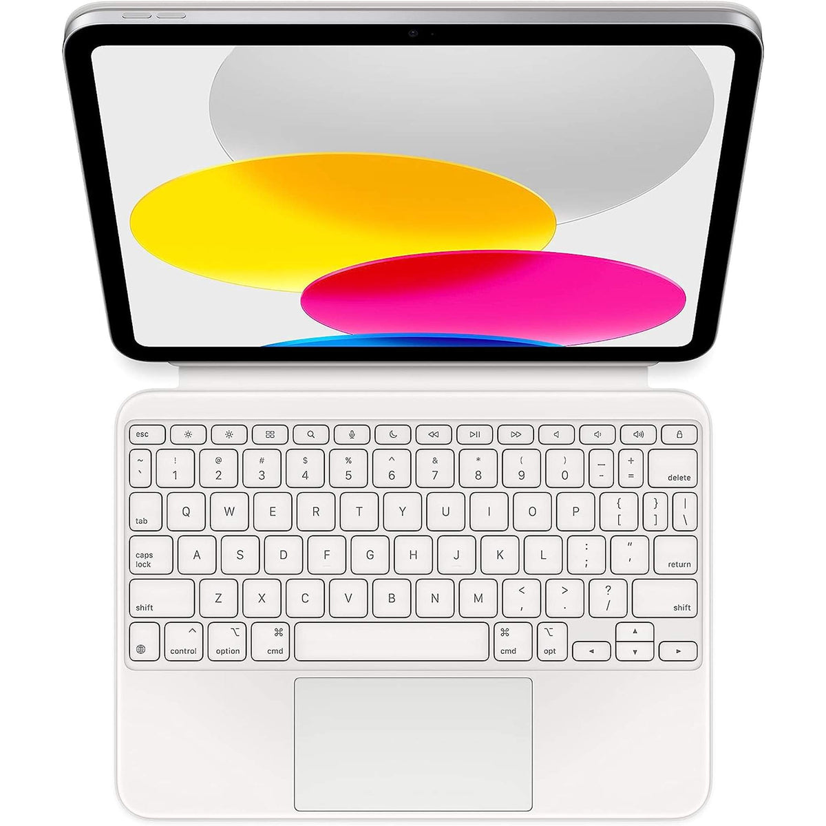 Apple Magic Keyboard Folio: iPad Keyboard and case for iPad 10th Generation , Detachable Two-Piece Design That attaches magnetically, Built-in trackpad, US English – White