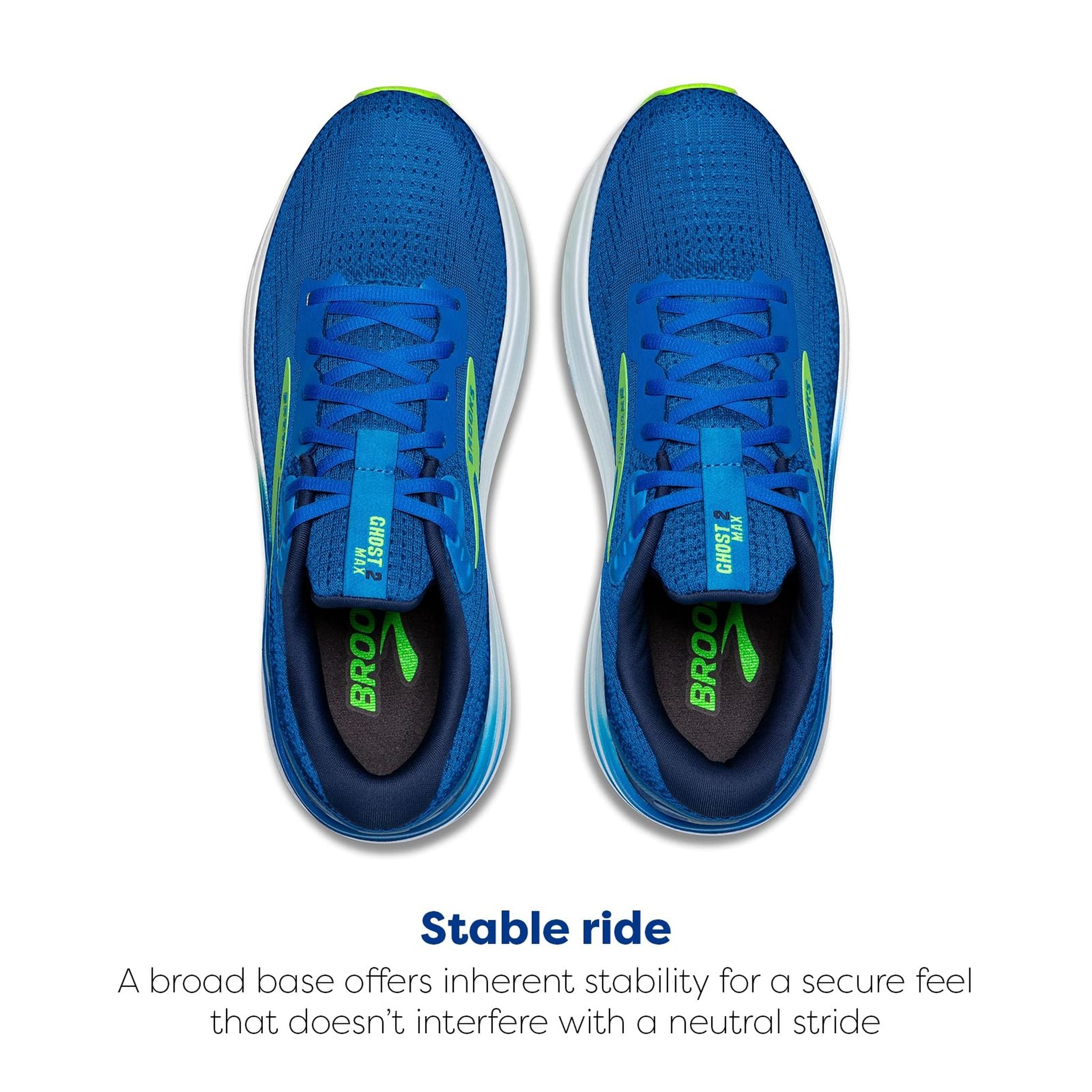 Brooks Men’s Ghost Max 2 Neutral Running & Walking Shoe - Dutch Blue/Green Gecko/Peacoat - 9.5 Medium