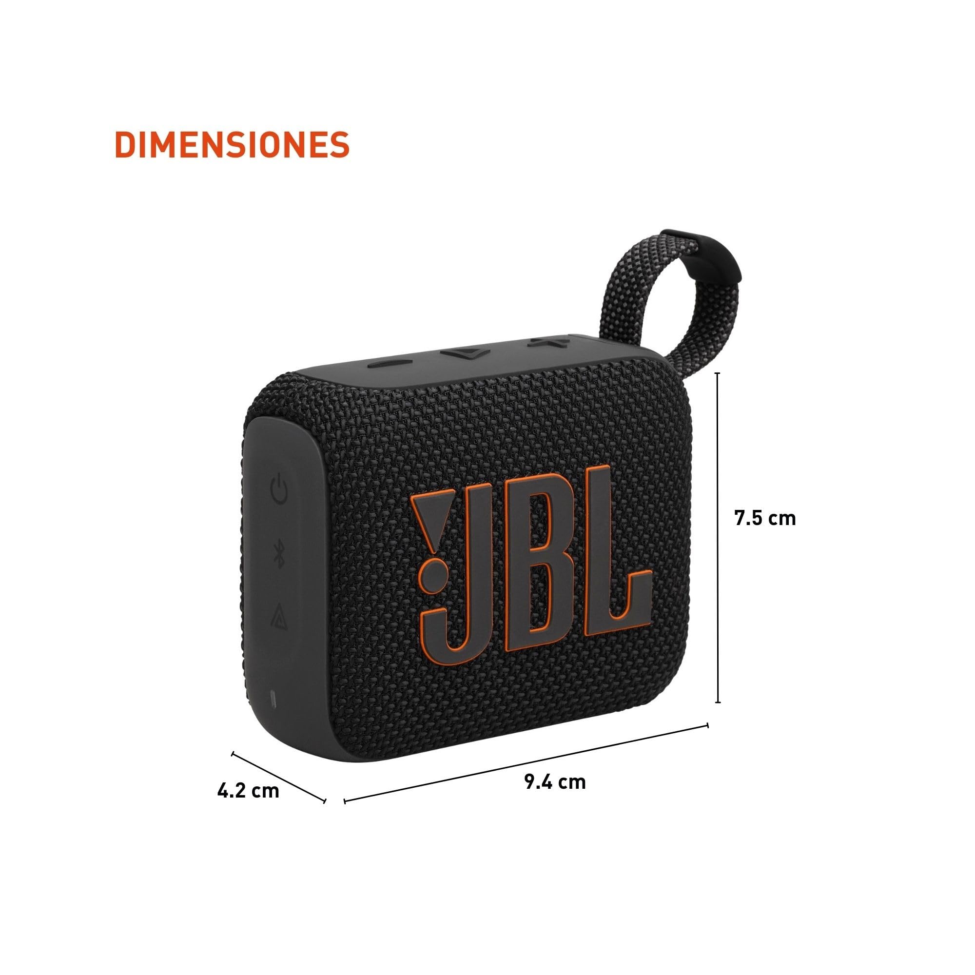 JBL Go 4 - Ultra-Portable, Waterproof and Dustproof Bluetooth Speaker, Big Pro Sound with Punchy bass, 7-Hour Built-in Battery, Made in Part with Recycled Materials Black