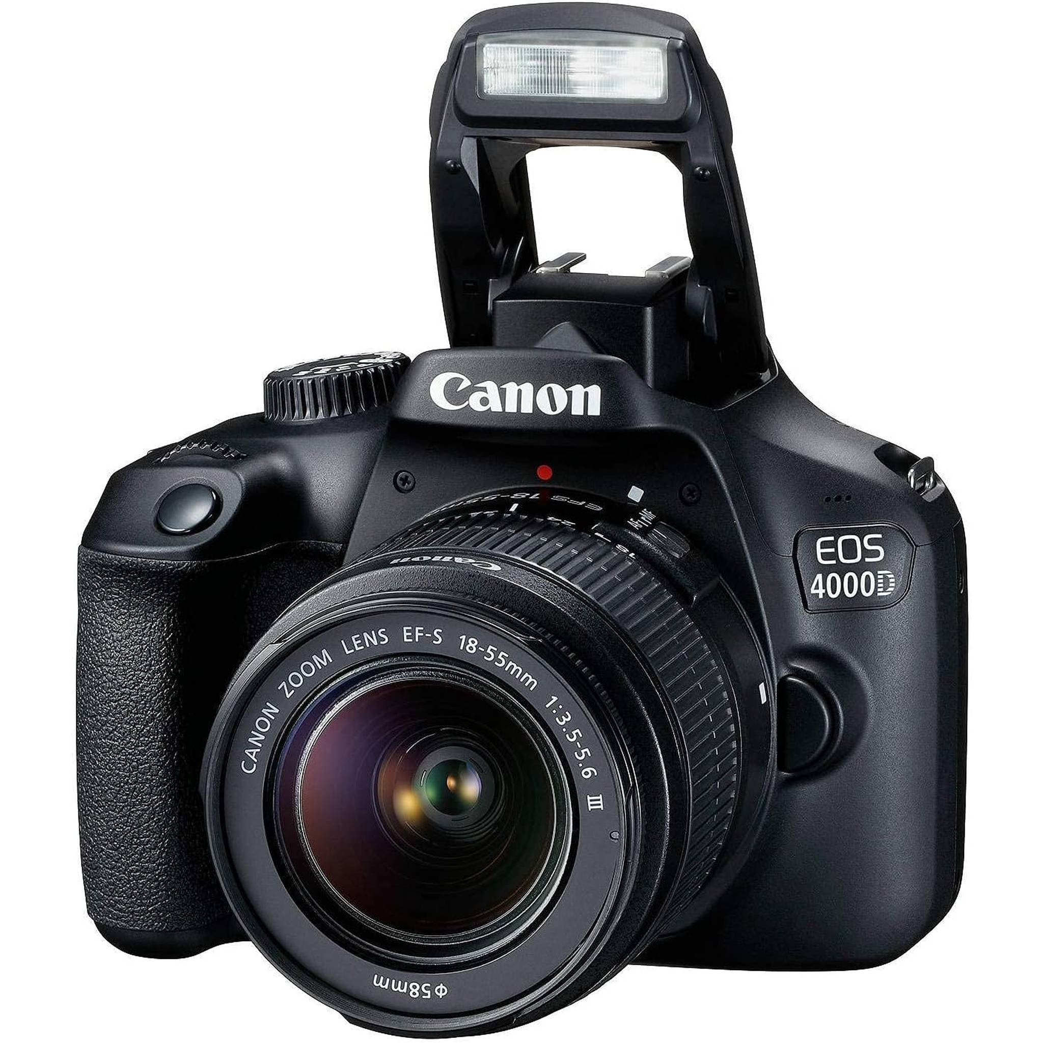 Canon EOS 4000D / Rebel T100 DSLR Camera with 18-55mm Lens + EF 75-300mm + More - Reconditioned Canon