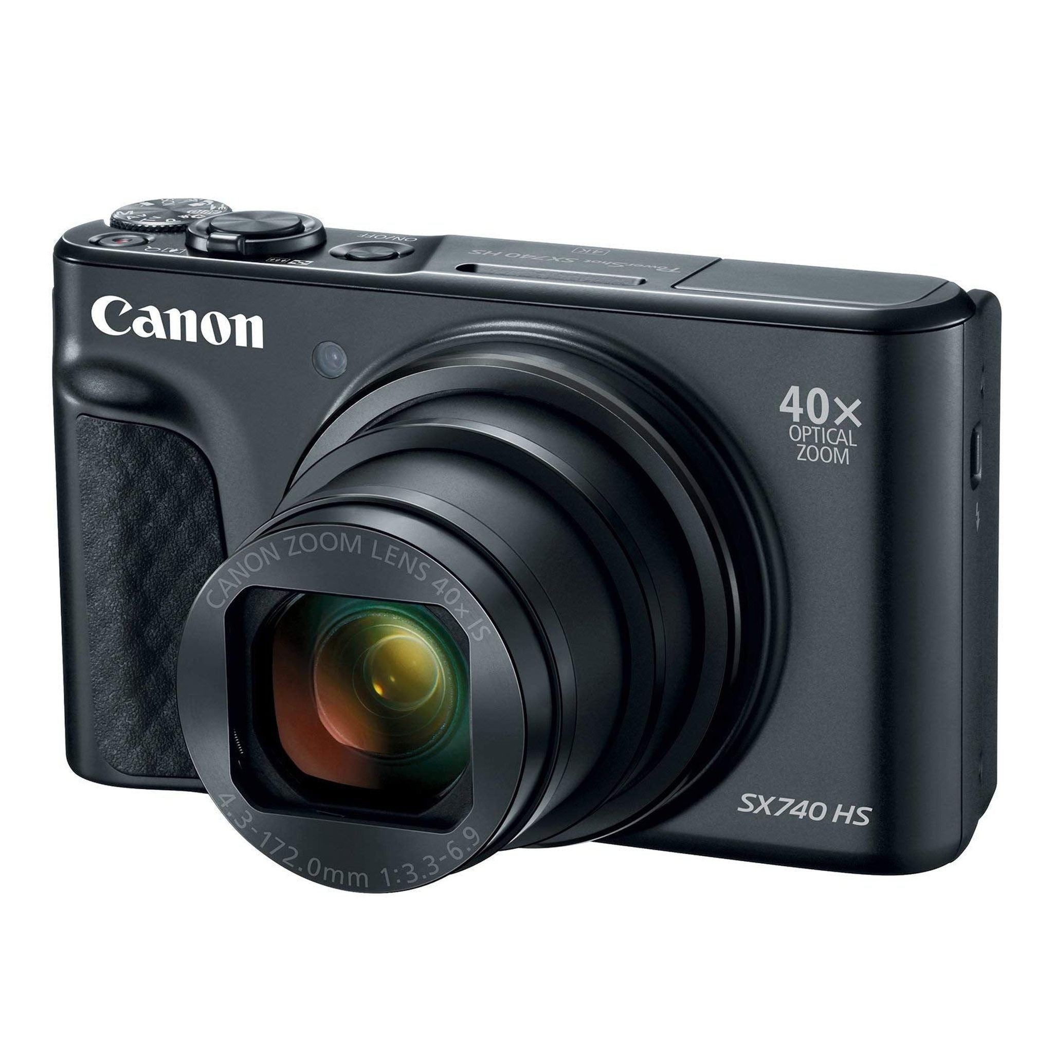 Canon PowerShot SX740 Digital Camera w/40x Optical Zoom & 3 Inch Tilt LCD - 4K VIdeo, Wi-Fi, NFC, Bluetooth Enabled (Bla - Reconditioned