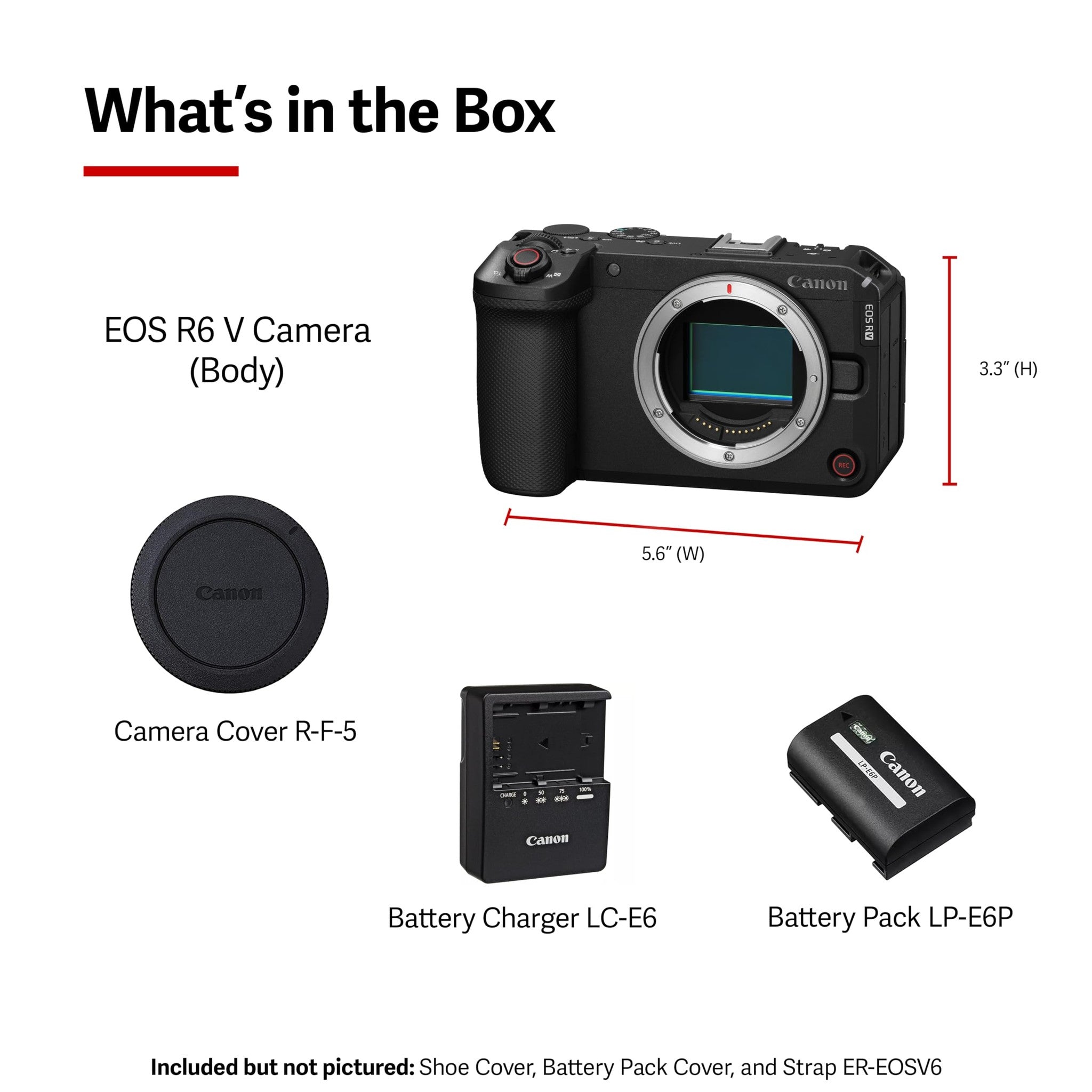 Canon EOS R6 V Mirrorless Camera Body, Full-Frame Sensor, 7K/4K Video, Vertical Video, Ultra-Wide Powered Zoom Lens, Open Gate Video, 4K 120p Slow Motion, for Content Creators, Podcasts & Livestreams