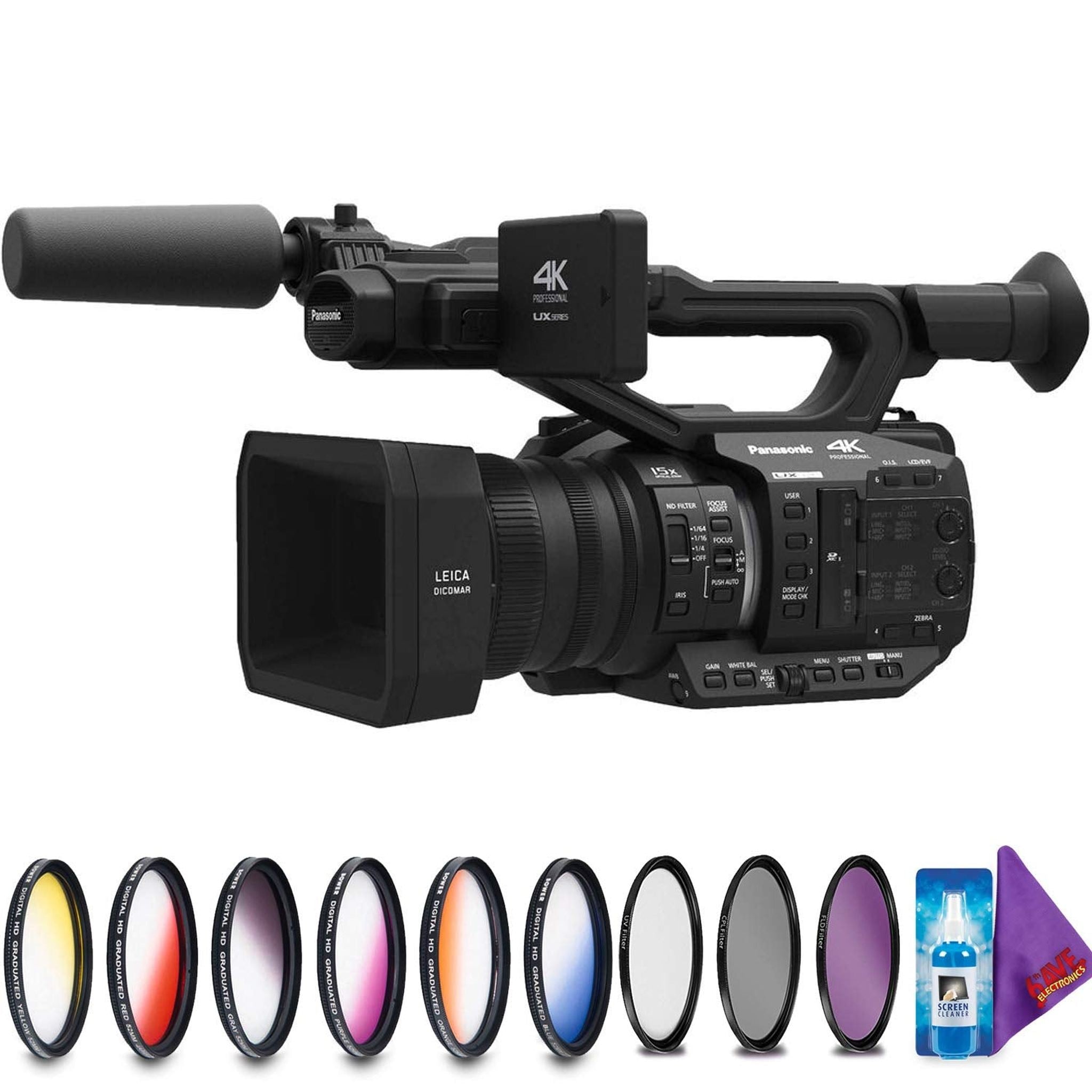 Panasonic AG-UX90 4K/HD Professional Camcorder + Creative Filter Kit