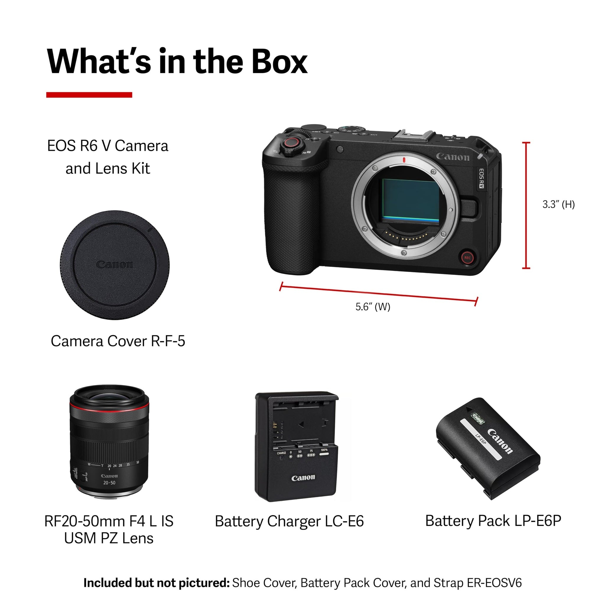 Canon EOS R6 V Mirrorless Camera with RF20-50mm F4 L is USM PZ Lens, Full-Frame Sensor, 7K/4K Video, Vertical Video, Ultra-Wide Power Zoom Lens, Open Gate Video, Full-Size HDMI, for Content Creators