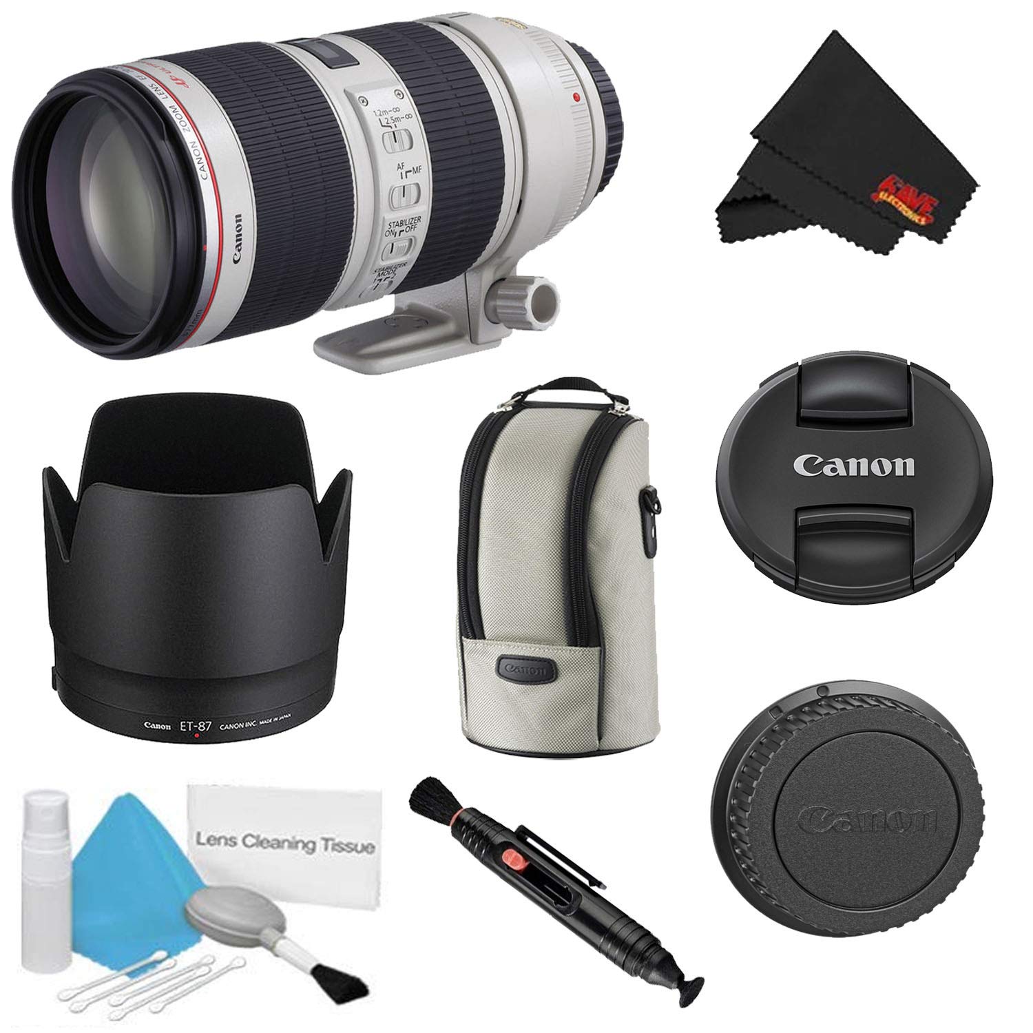 Canon EF 70-200mm f/2.8L is II USM Lens Bundle International Model