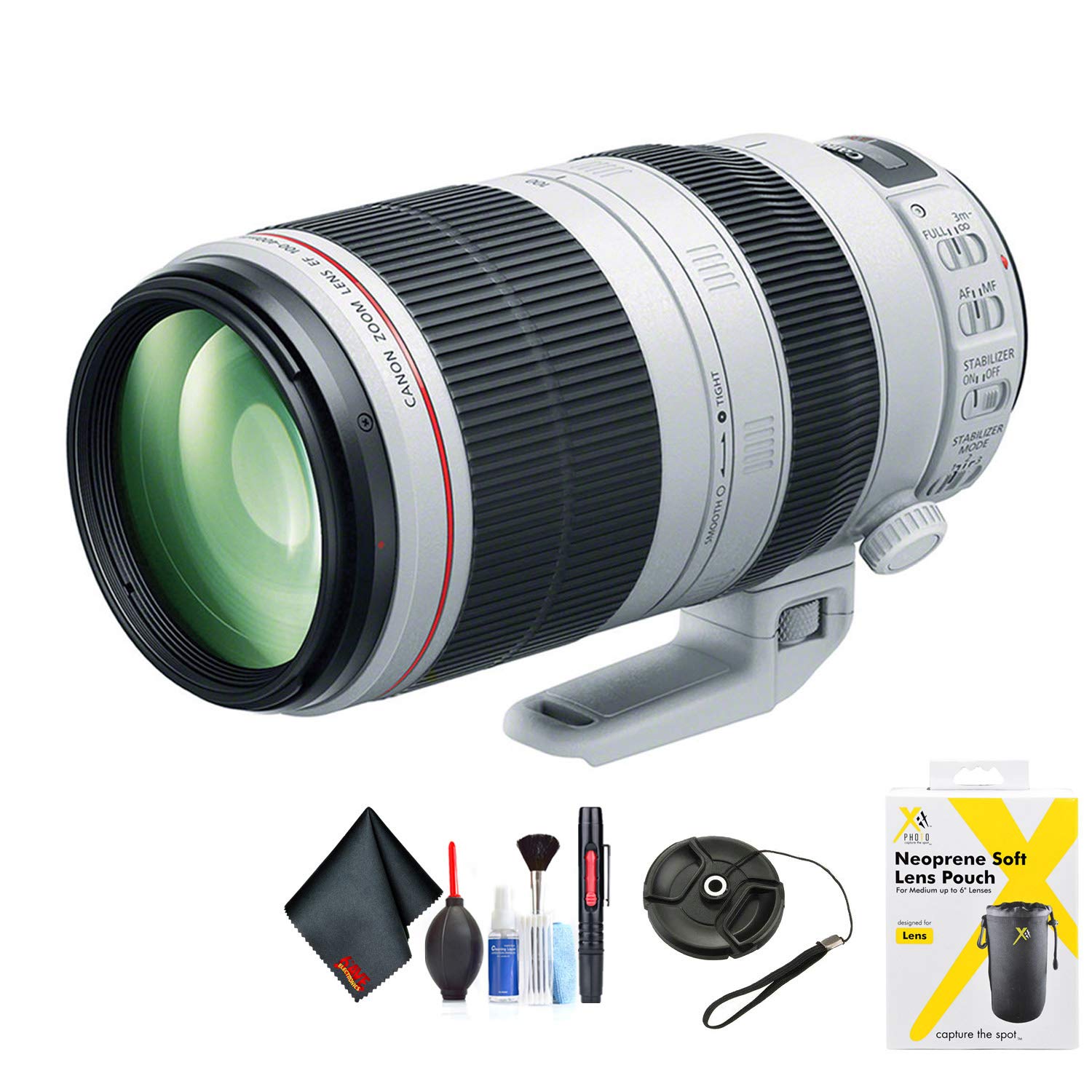Canon EF 100-400mm f/4.5-5.6L is II USM Lens for Canon EF Mount + Accessories (International Model with 2 Year Warranty)