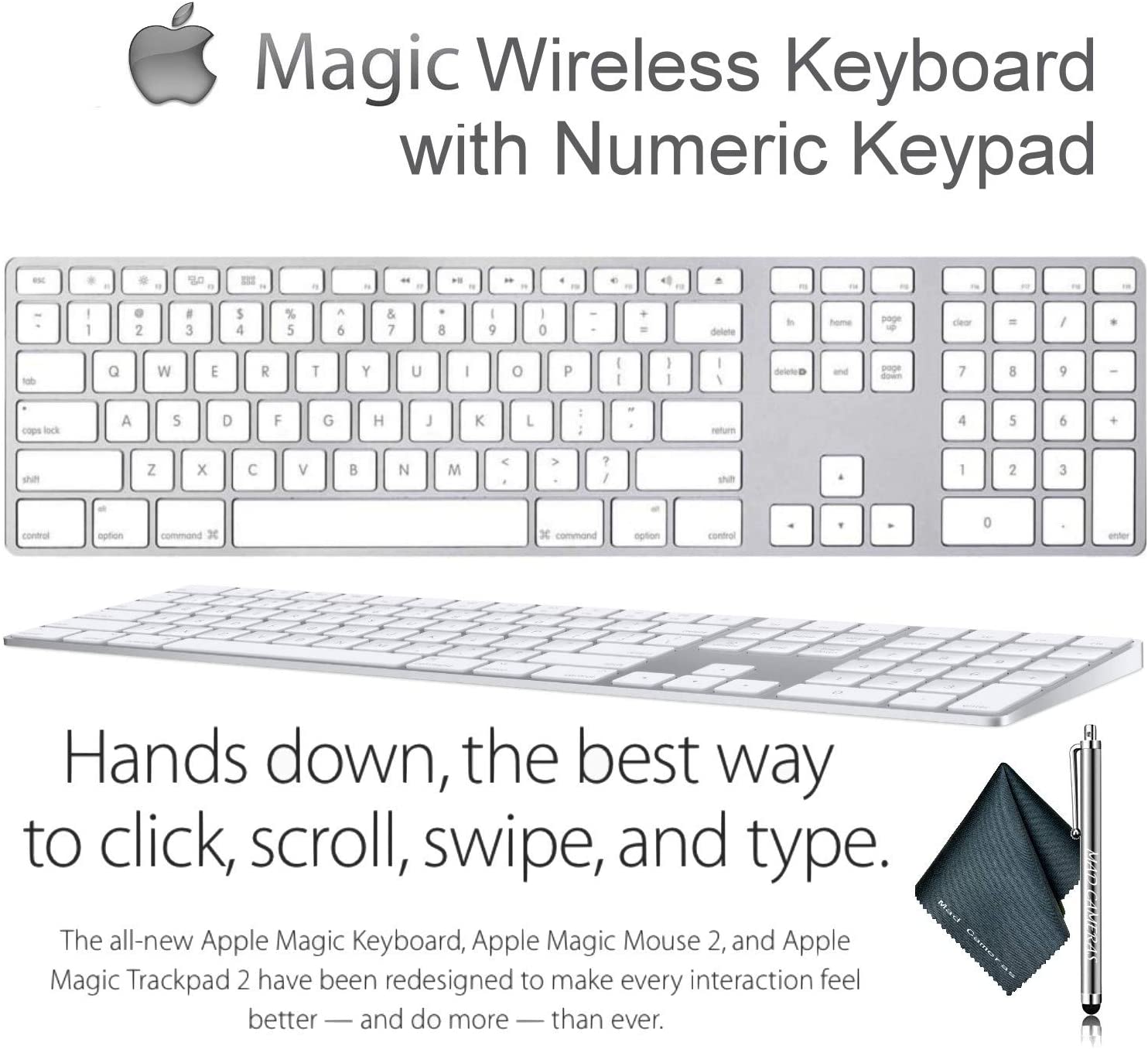 Magic Wireless Keyboard with Numeric Keypad for Apple Mac Desktop Computers/Laptops