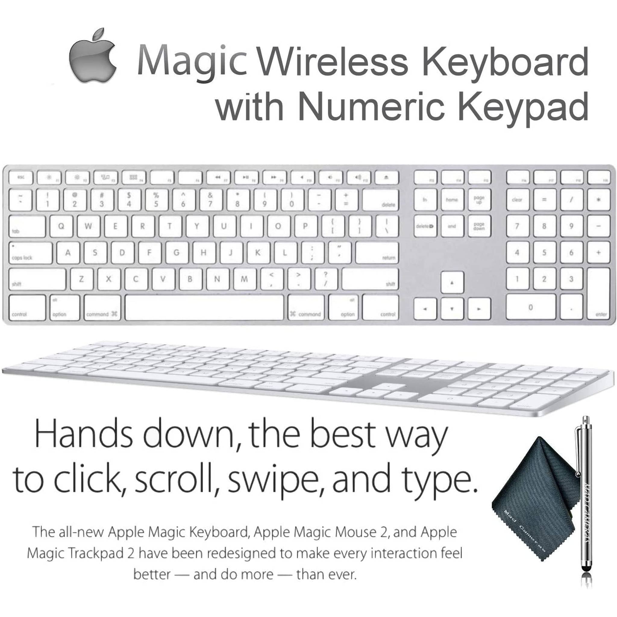 Magic Wireless Keyboard with Numeric Keypad for Apple Mac Desktop Computers/Laptops