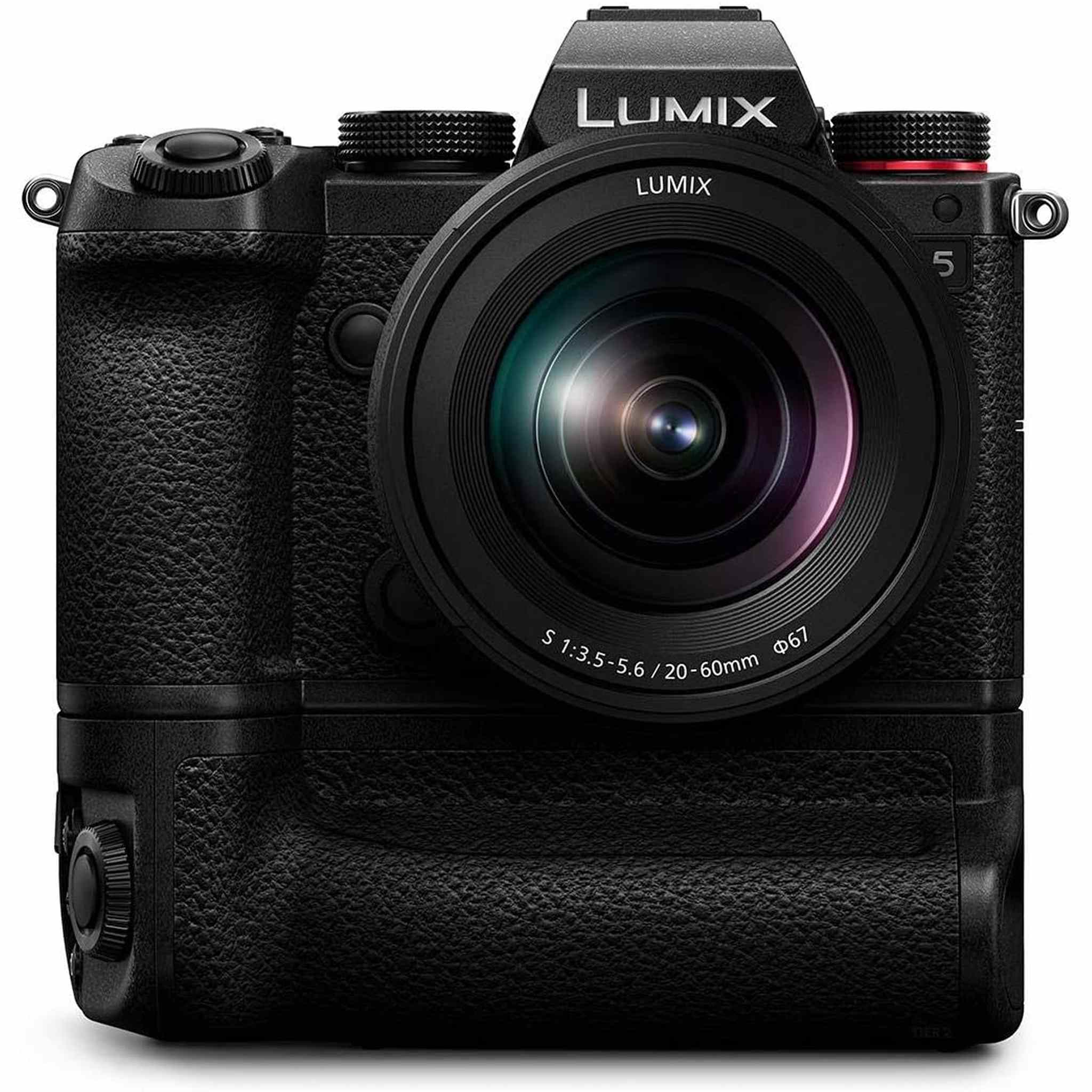 Panasonic Lumix DC-S5 Mirrorless Digital Camera with Lumix S 20-60mm f/3.5-5.6 L-Mount Lens DMW-BGS5 Battery Grip