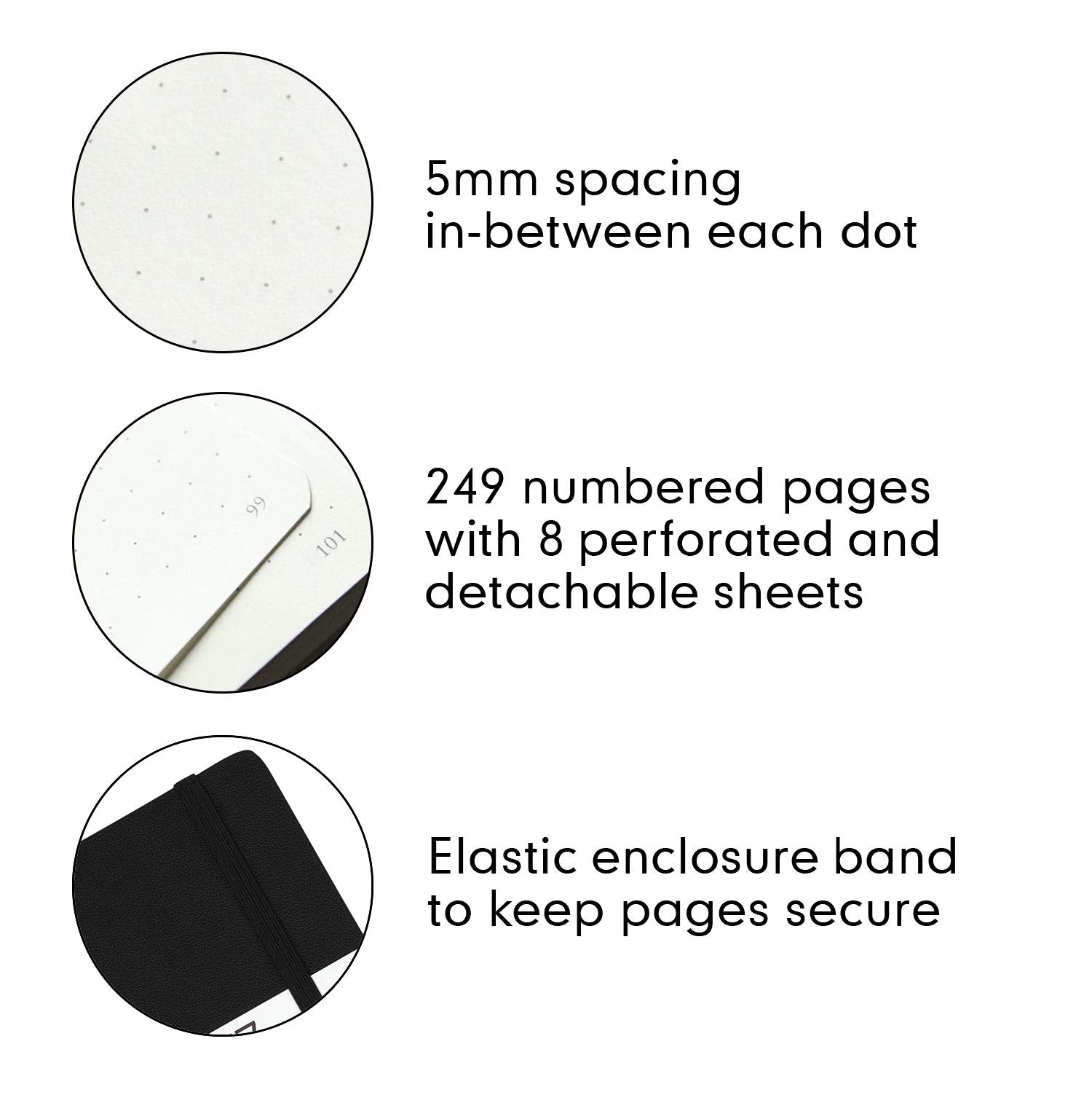 Leuchtturm1917 Medium A5 Dotted Hardcover Notebook (Black) - 249 Numbered Pages