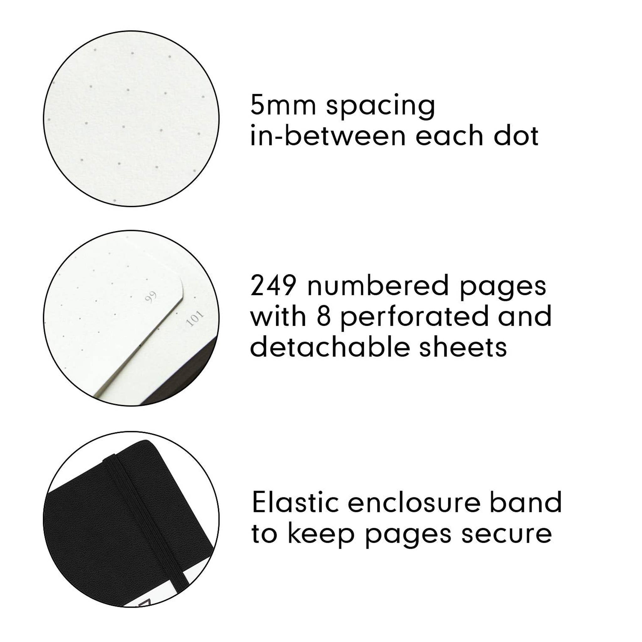 Leuchtturm1917 Medium A5 Dotted Hardcover Notebook Black - 249 Numbered Pages