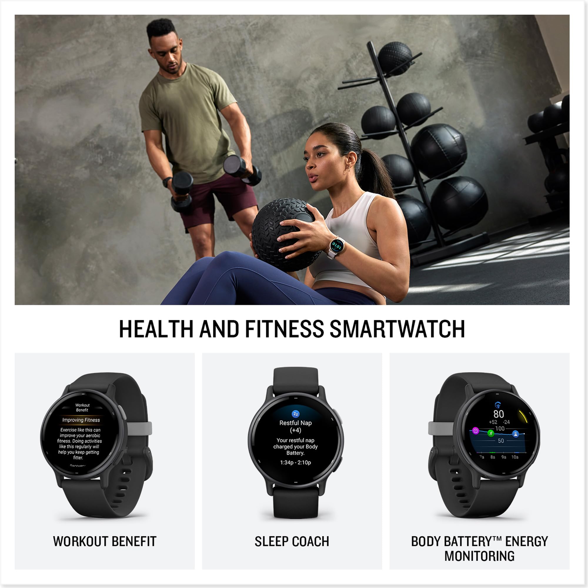 Garmin vívoactive 5, Health and Fitness GPS Smartwatch Navy