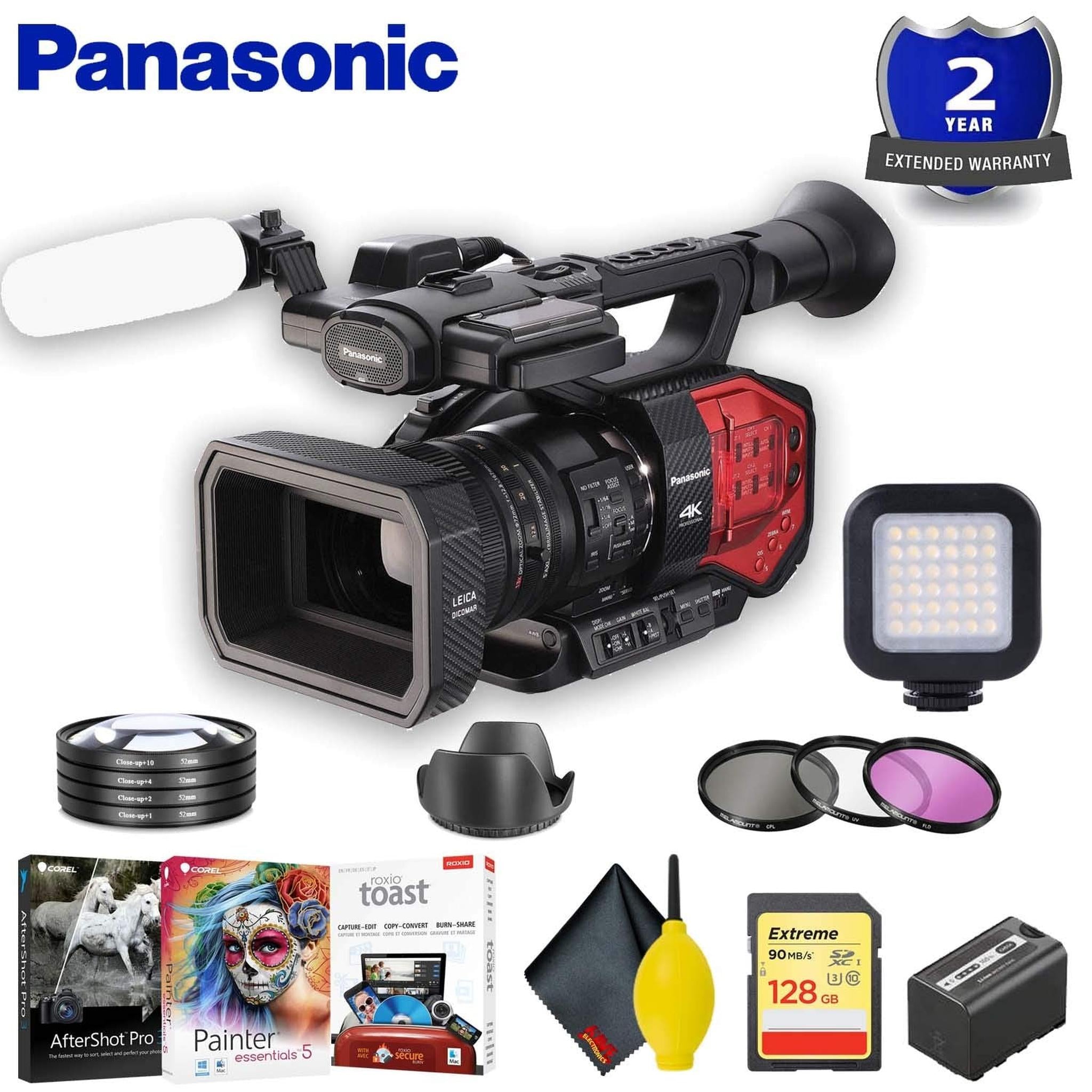 PanasPanasonic AG-DVX200 4K Camcorder with Four Thirds Sensor and Integrated Zoom Lens Accessory Bundle w/Filters + More Panasonic