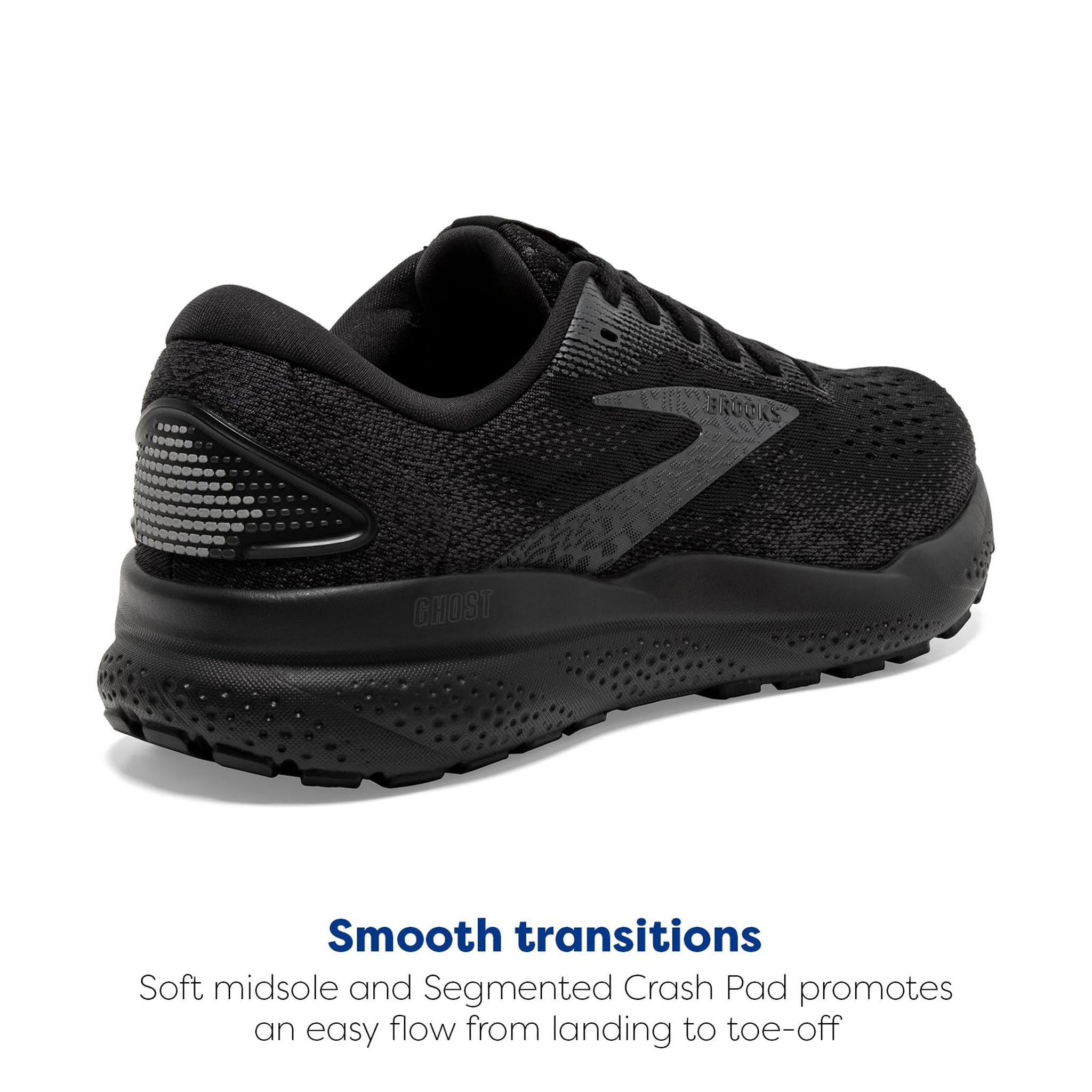 Brooks Men’s Ghost 16 Neutral Running Shoe - Black/Black/Ebony - 8.5 Medium