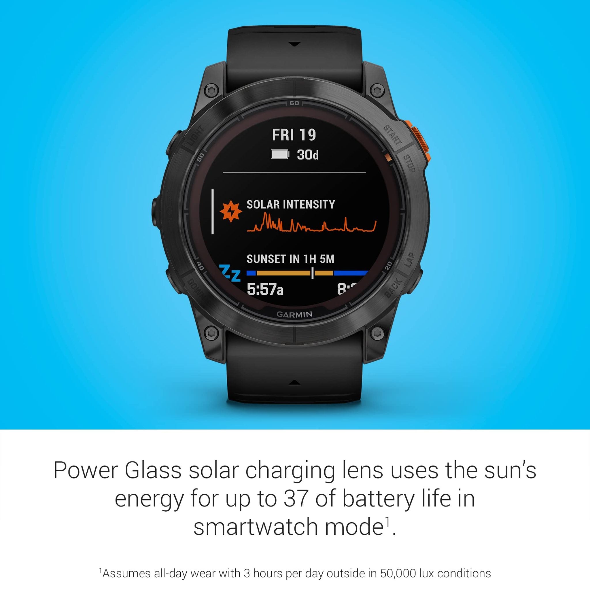 Garmin fēnix 7X Pro Solar, Multisport GPS Smartwatch, Built-in Flashlight, Solar Charging Capability, Black Garmin