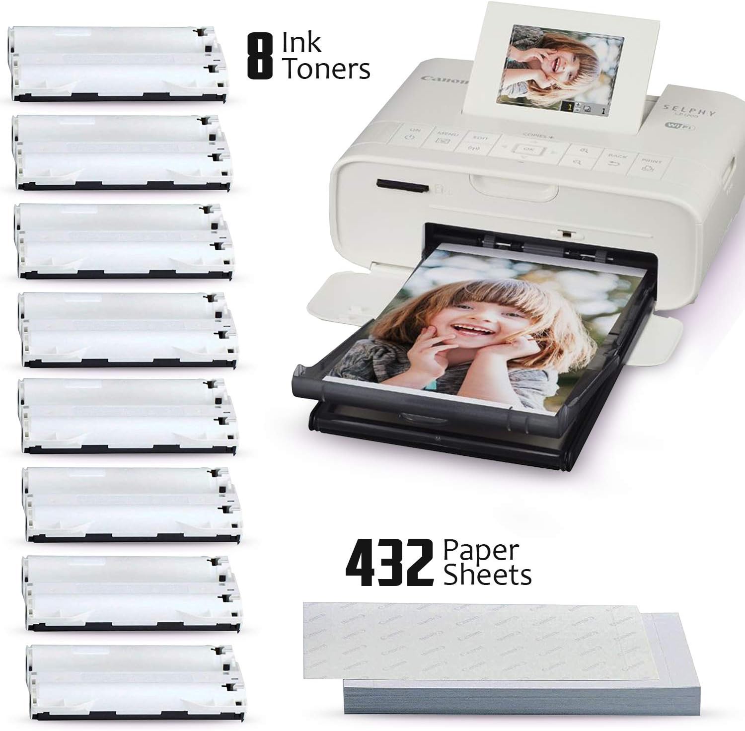 4 Pack Canon RP-108/RP108 Color Ink Paper Set (8 Ink Toners/432 Paper Sheets)
