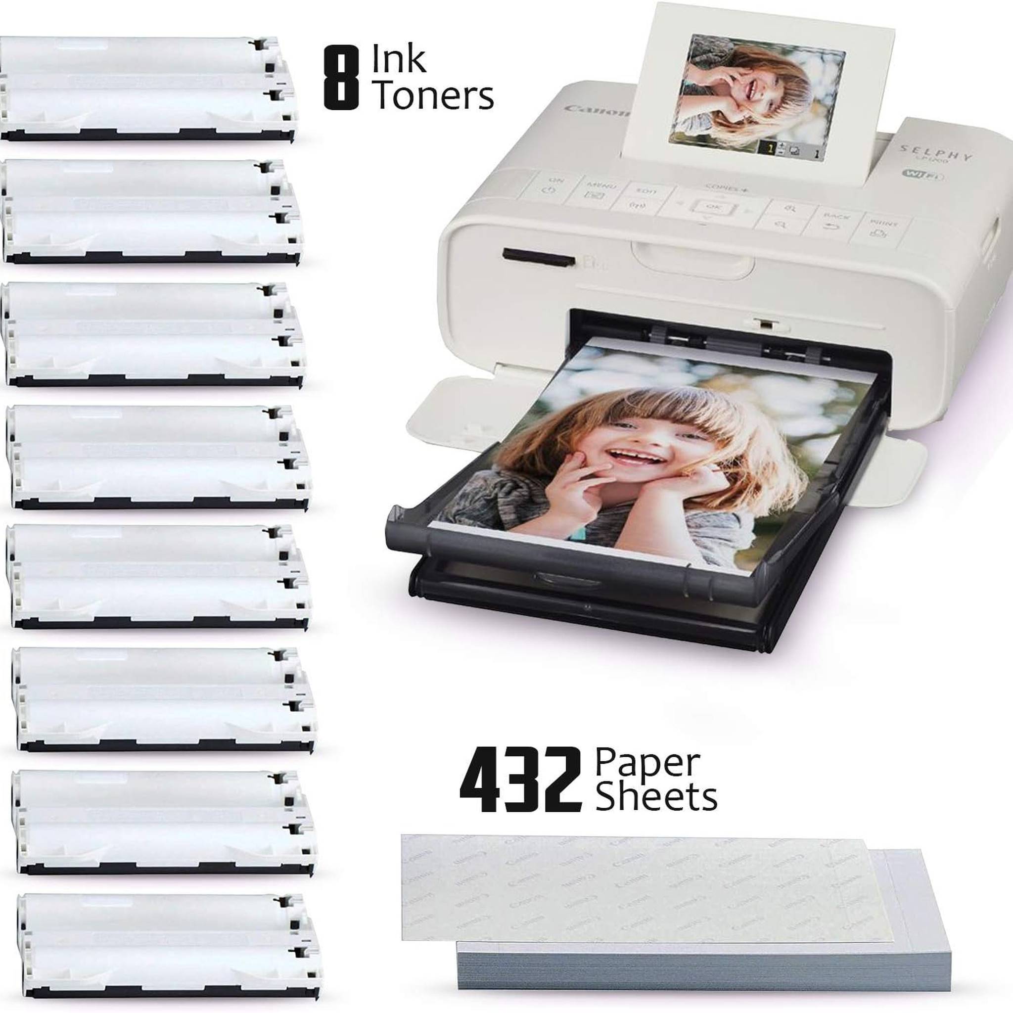 4 Pack Canon RP-108/RP108 Color Ink Paper Set 8 Ink Toners/432 Paper Sheets HeroFiber