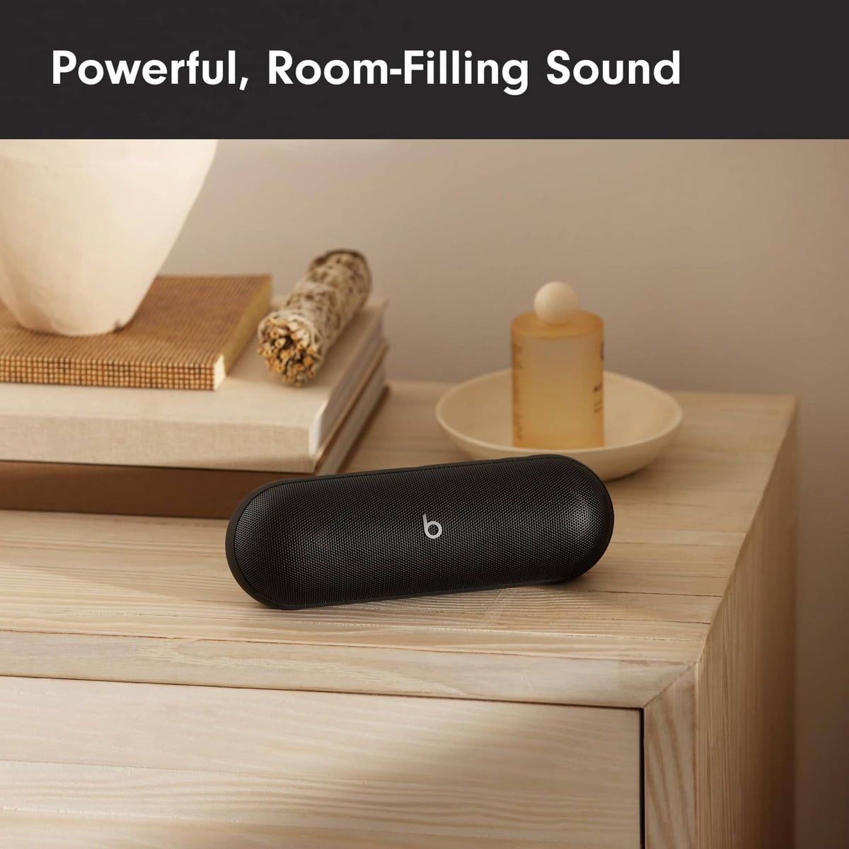Beats Pill - Wireless Bluetooth Speaker and Portable Charger via USB-C - Up to 24 Hours Battery Life, IP67 Water Resistant, Apple & Android Compatible, Built-in Microphone - Matte Black - Reconditioned