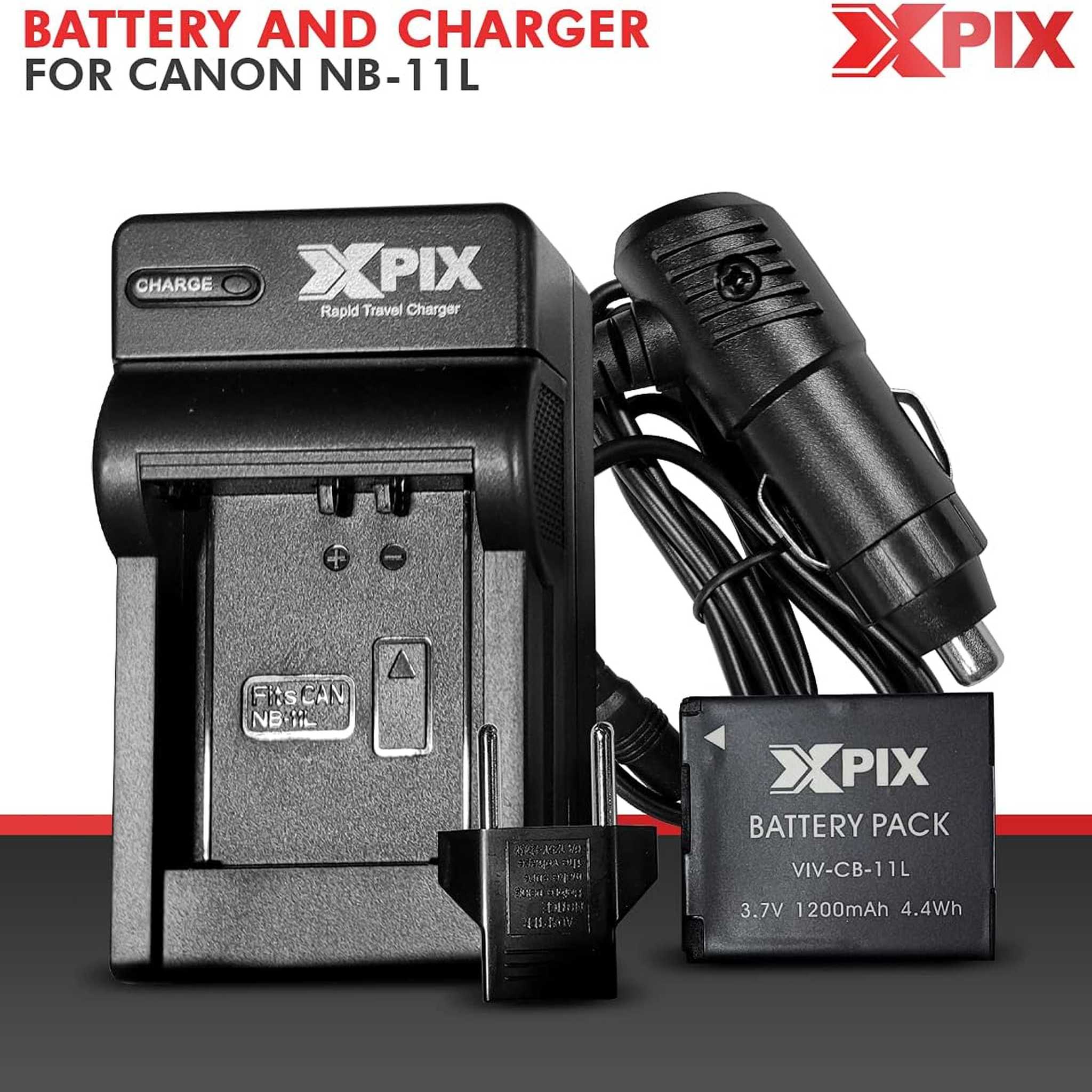 XPIX NB-11L Battery and Charger Set, with Replacement Battery and Charger Compatible with DSLR Cameras Perfect for Photographers on the Go