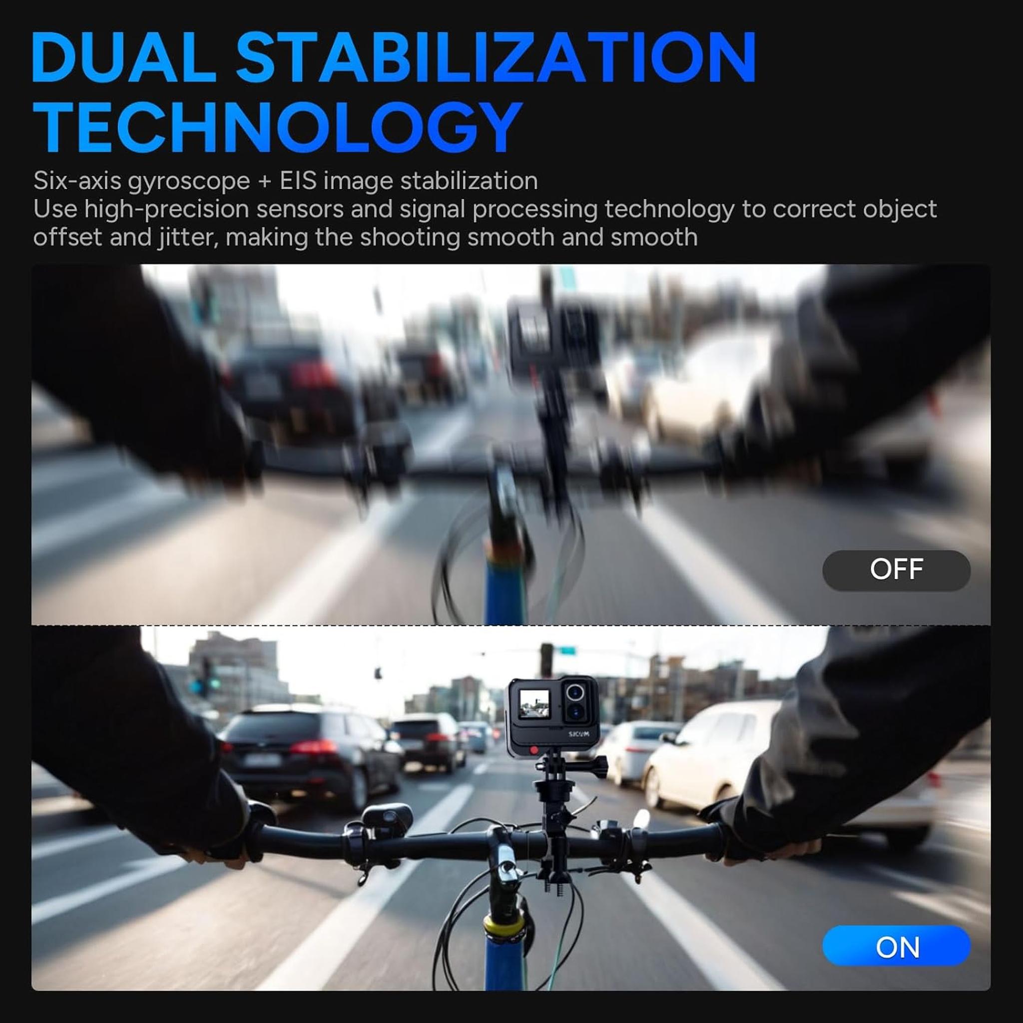 SJCAM SJ20 Action Camera 4K 20MP HDR Camera with Dual Lens,Dual Screen,Dual Batteries. f2.0/f1.3 Dual Sensor, Low Light Night Vision Camera,Stabilization 2.0 5G WiFi Cam,131ft Under-Waterproof Camera