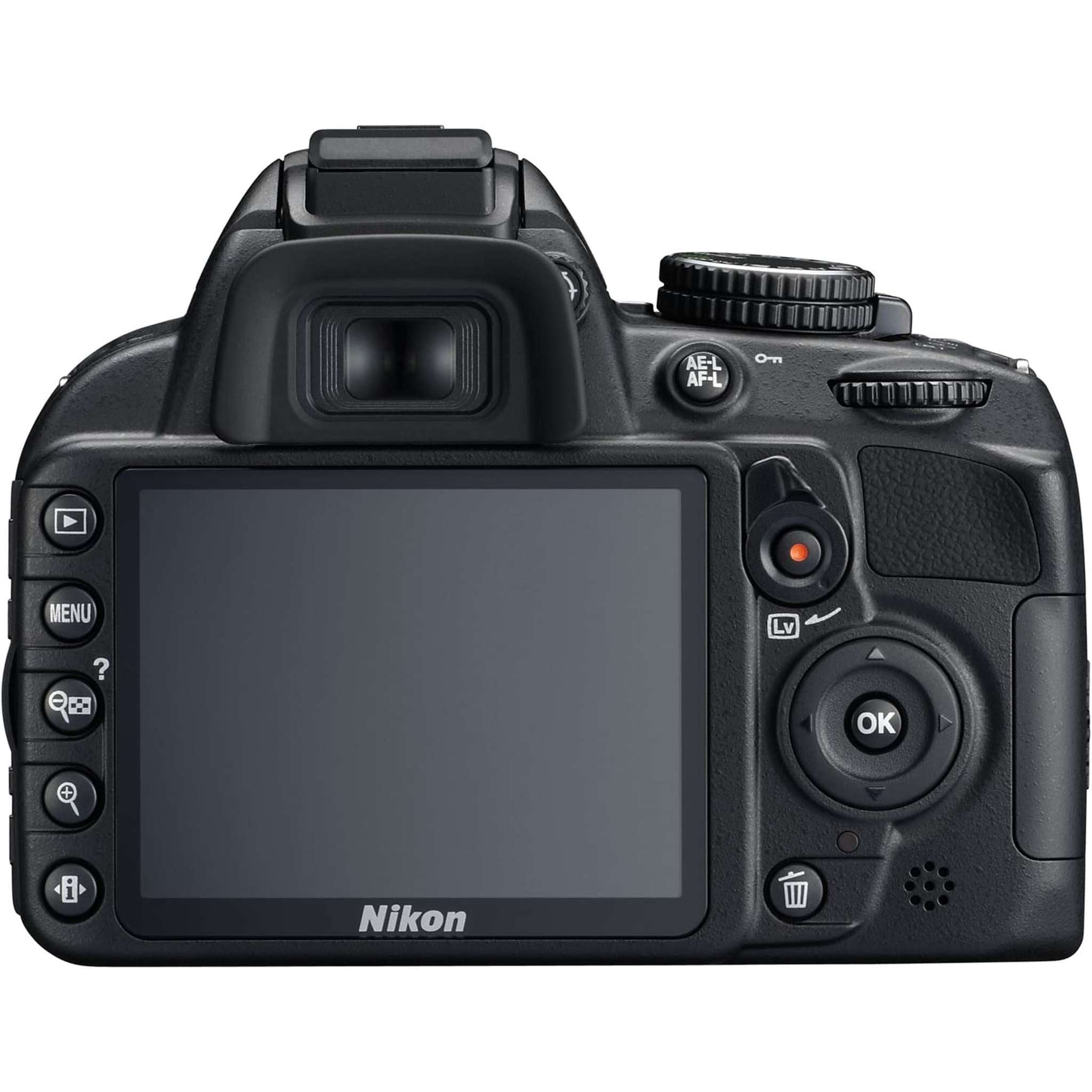 Nikon D3100 14.2MP DX-Format DSLR Digital Camera Body Only No Lens - Black Bundle