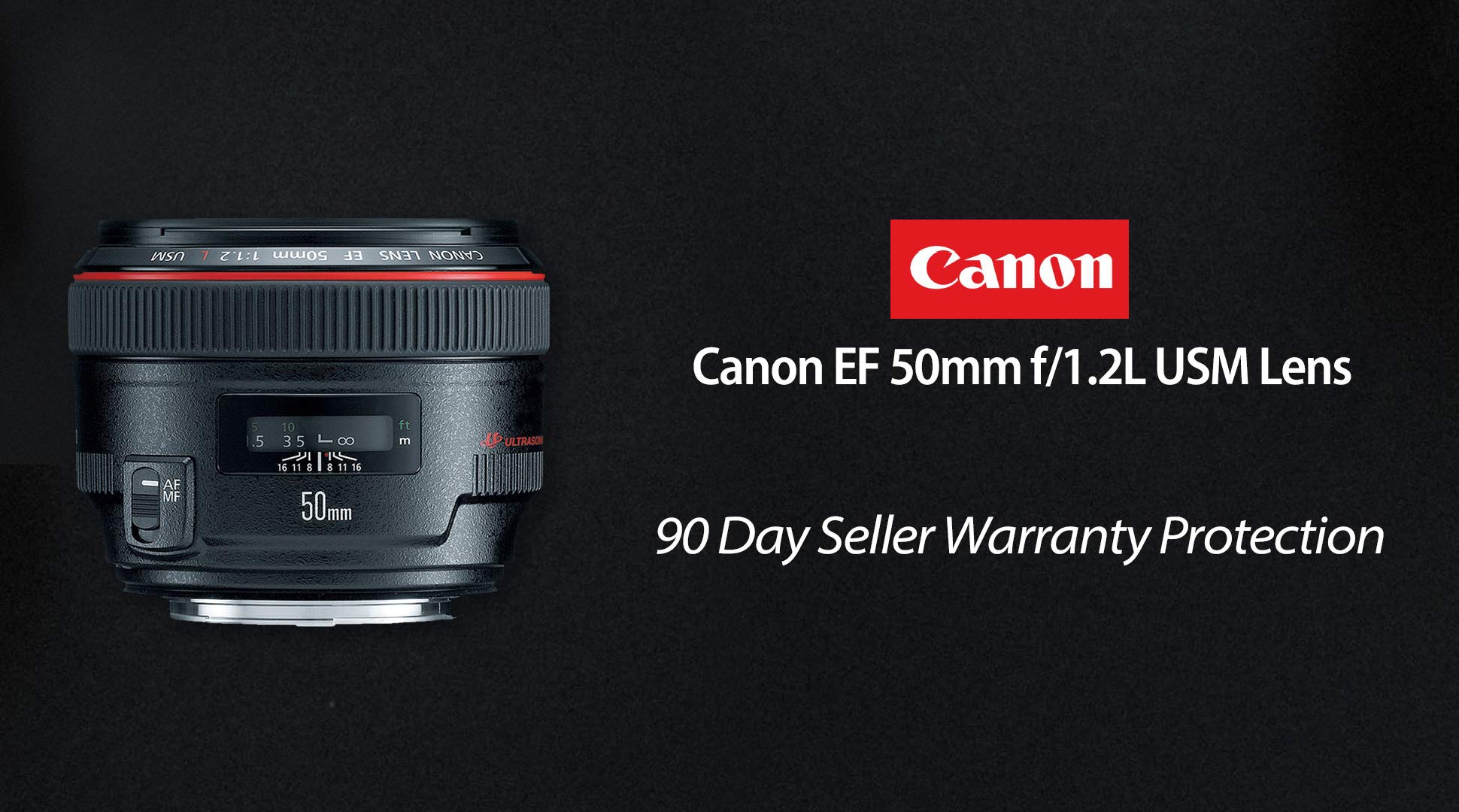 Canon EF 50mm f/1.2L USM Lens with Pro Filter Renewed - Reconditioned Canon