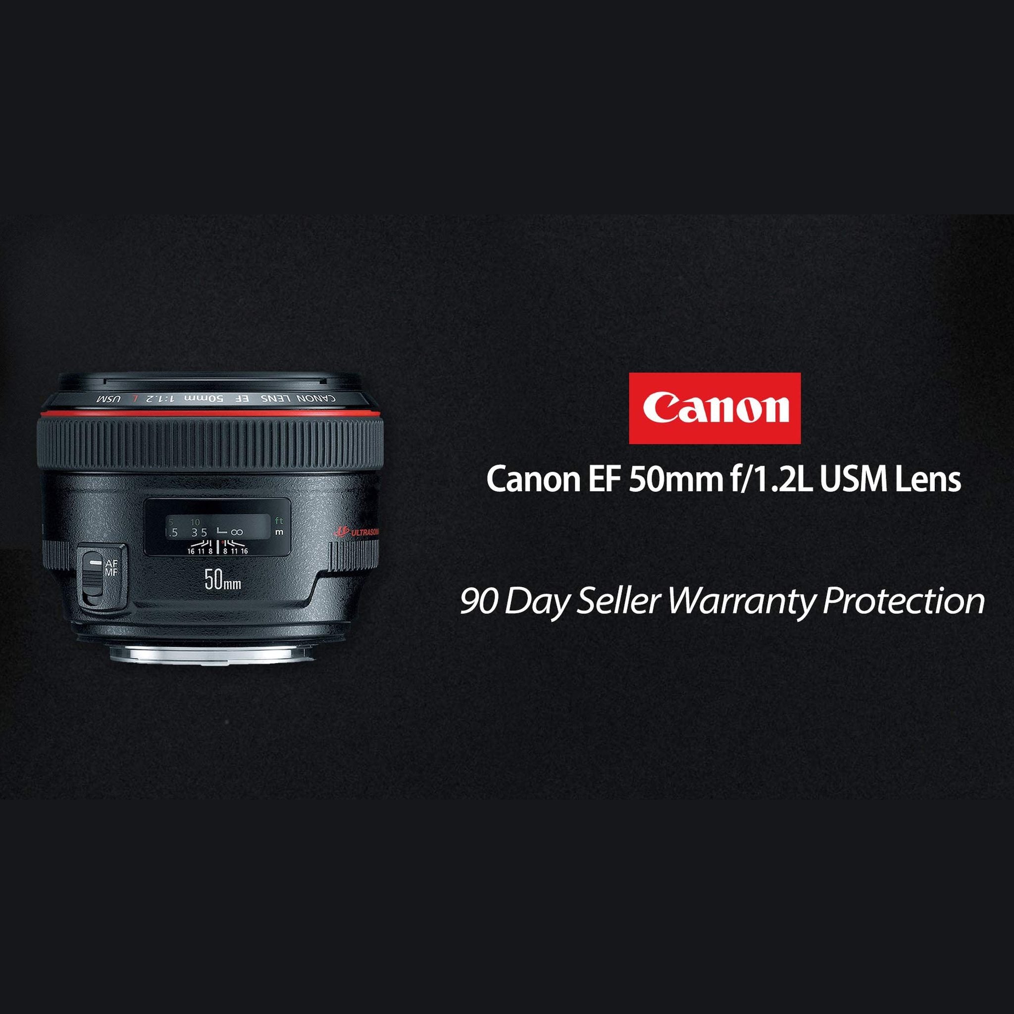 Canon EF 50mm f/1.2L USM Lens with Pro Filter Renewed - Reconditioned Canon