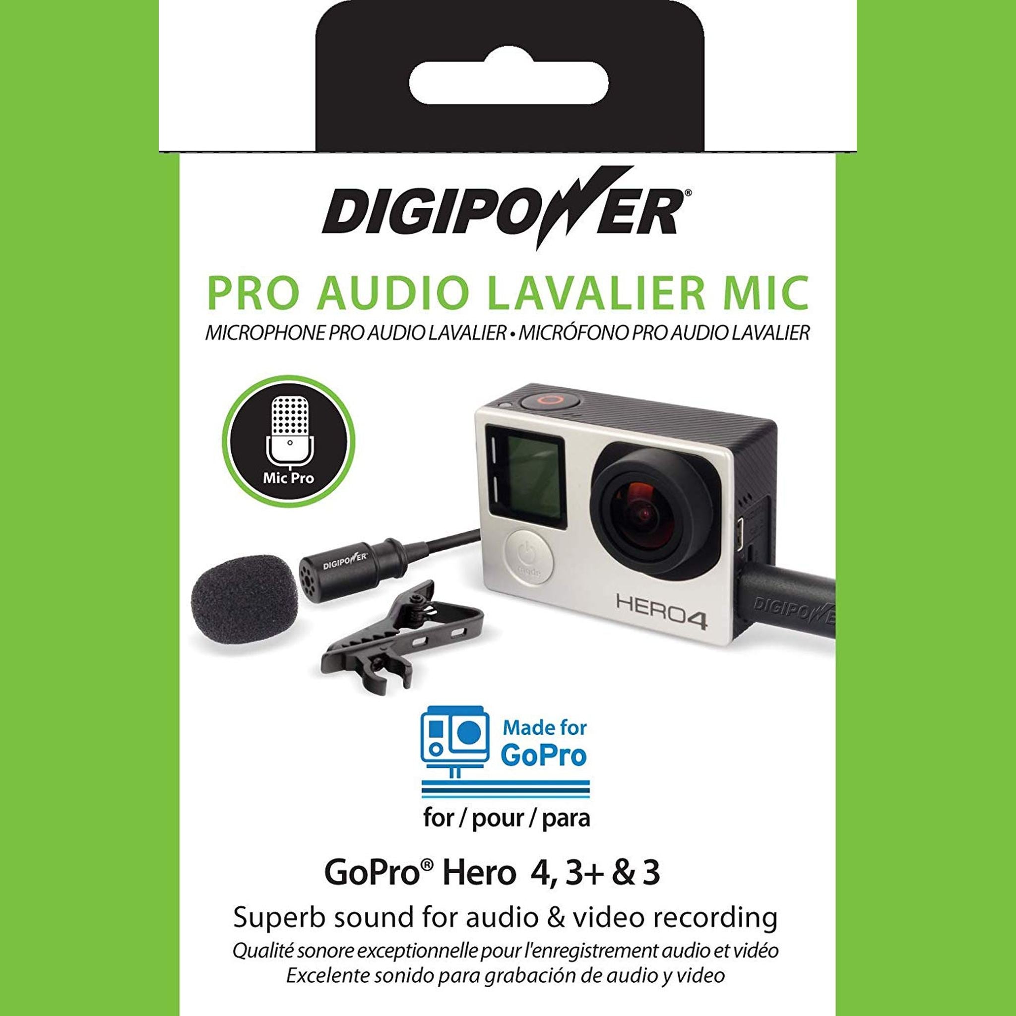 Re-Fuel Pro Audio Wired Lavalier Microphone for Smartphones, Cameras, GoPro, Camcorder with Mini-USB Adapter Black