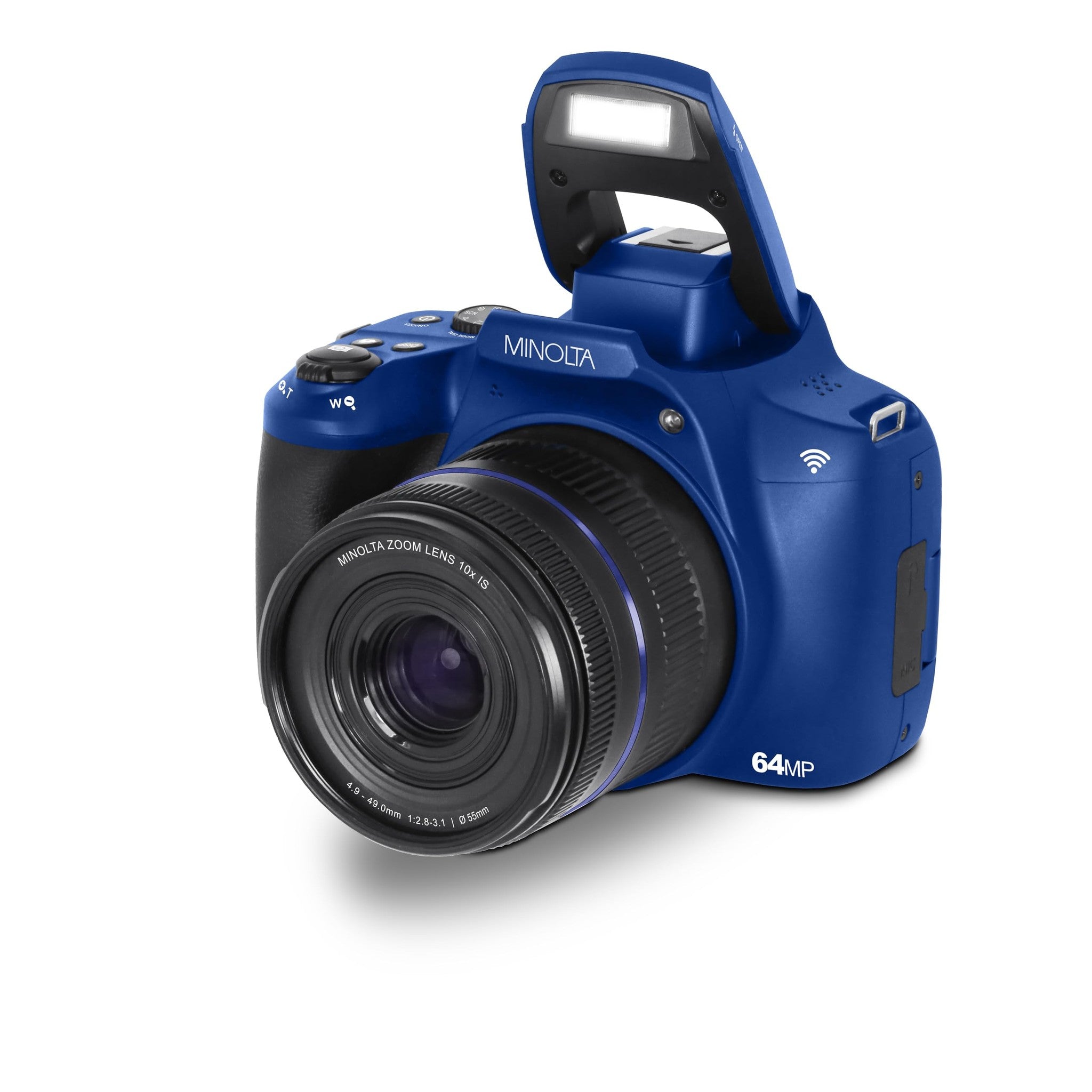 Minolta 64 Mega Pixels Auto Focus Digital Camera with 10x Optical Zoom, 4K Ultra HD Video and Macro Shooting, Blue Konica Minolta