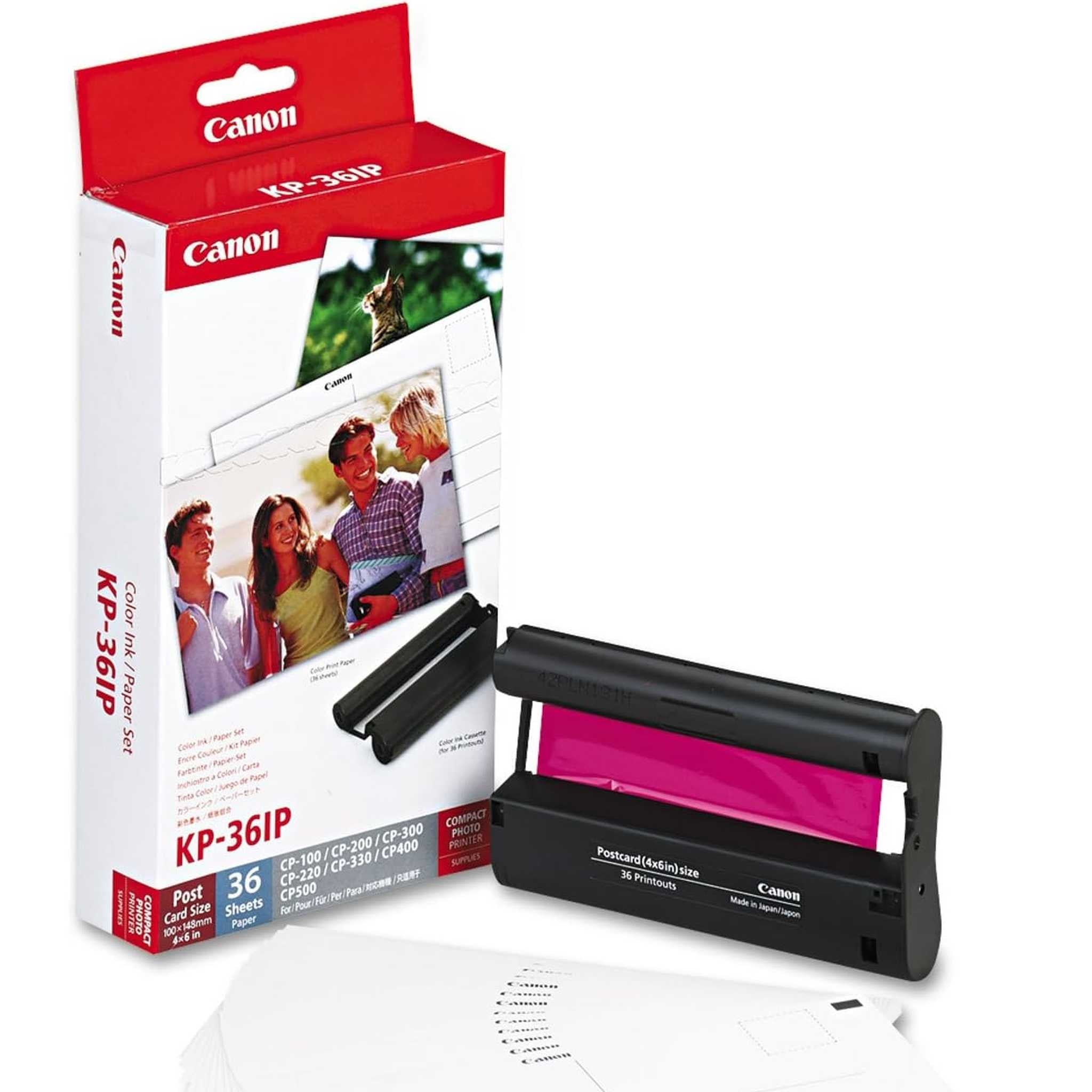 Canon 7737A001 KP-36IP Color Ink & Paper Set -Tri-Color in Retail Packaging International Model